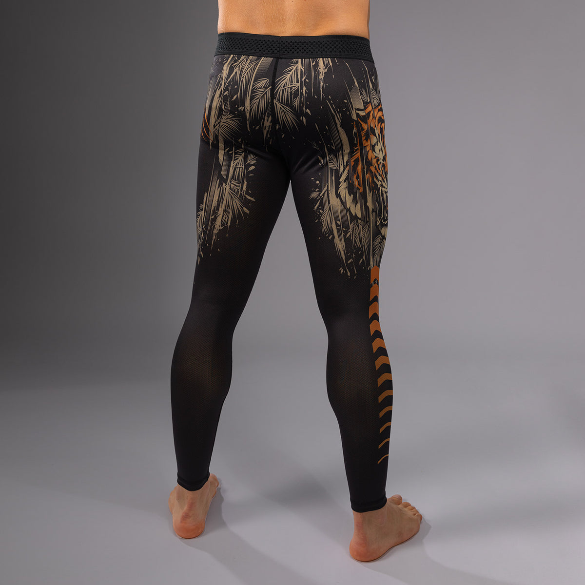 Venum Tiger 男士紧身裤 – 黑色/荧光橙
