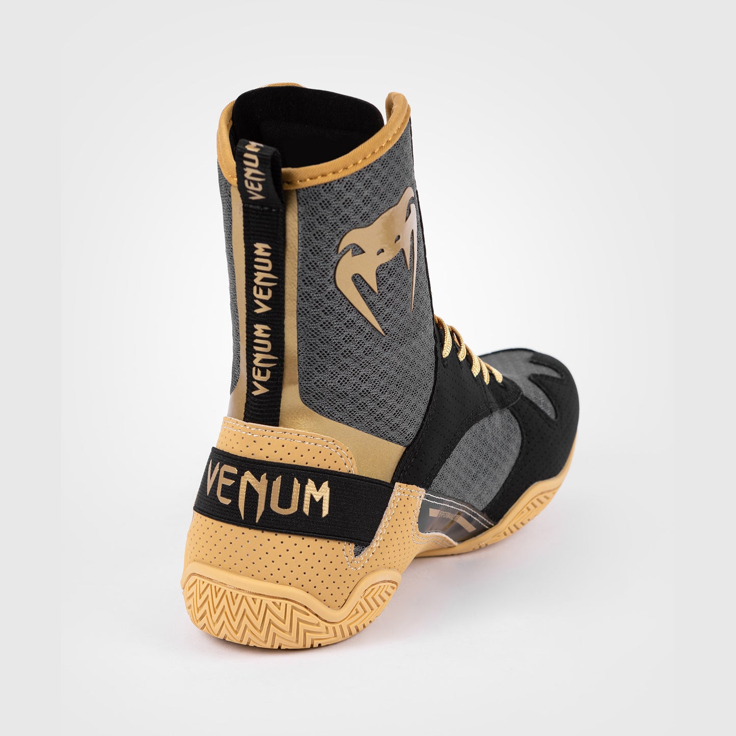 Venum Elite 拳击鞋 – 黑色/浅米色