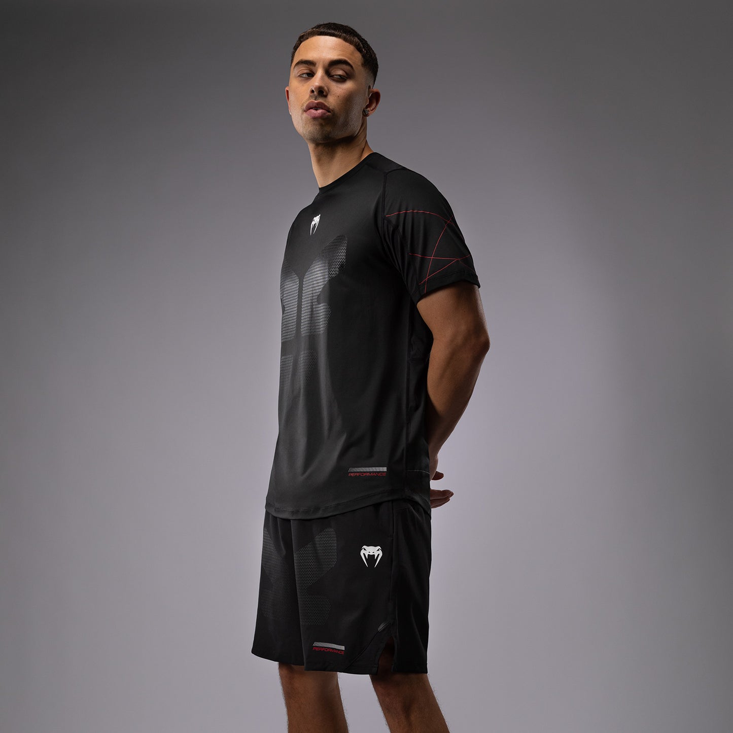 Venum Tactical XT 男士 Dry Tech T恤 – 黑色/火红色