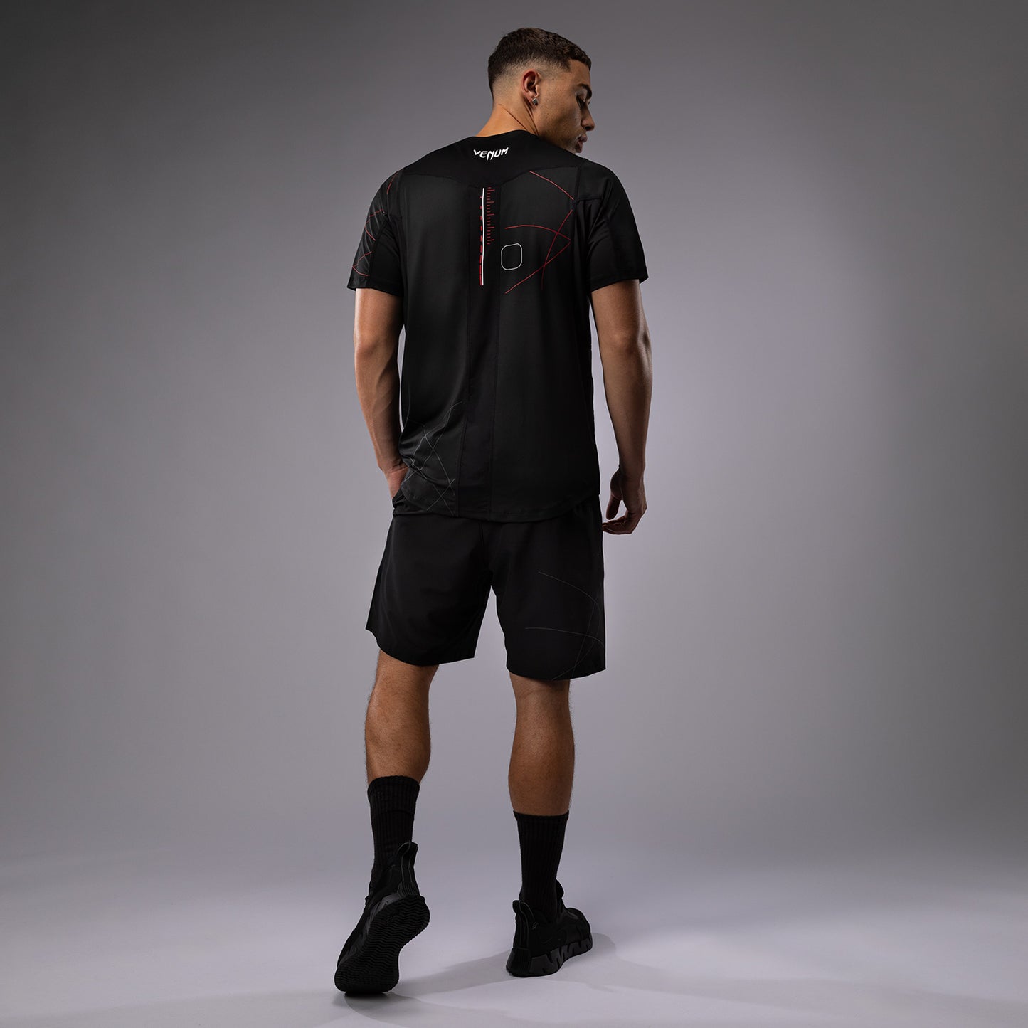 Venum Tactical XT 男士 Dry Tech T恤 – 黑色/火红色