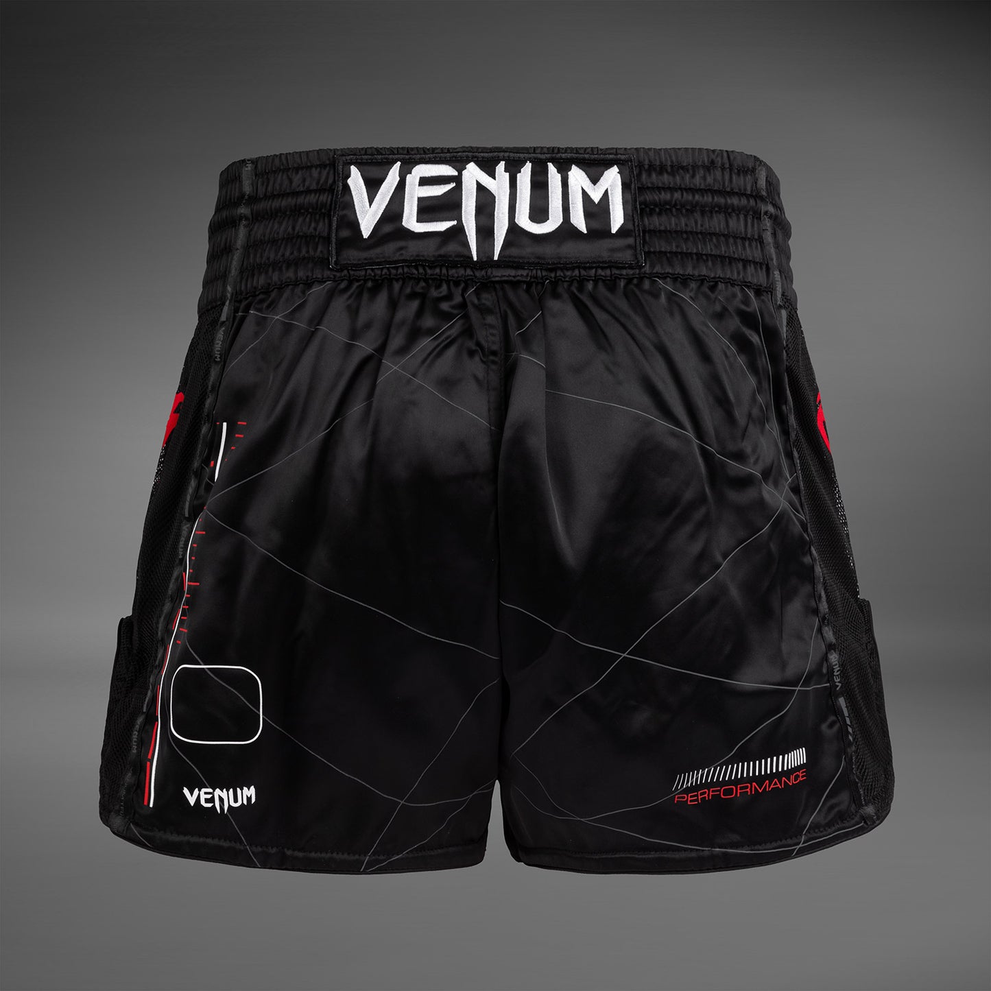 Venum Tactical XT 泰拳短裤 – 黑色/火红色