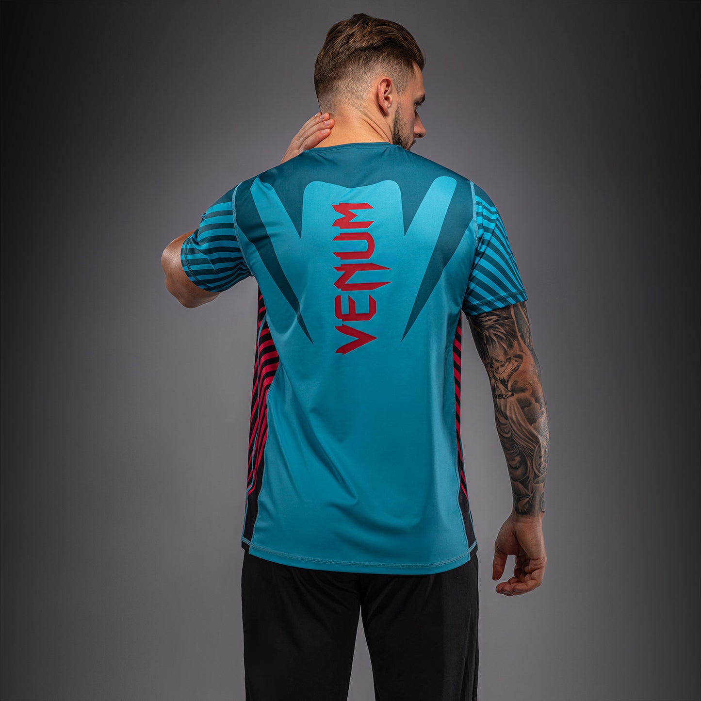 Venum Attack 90 Dry-Tech T恤 – 绿松石色/红色