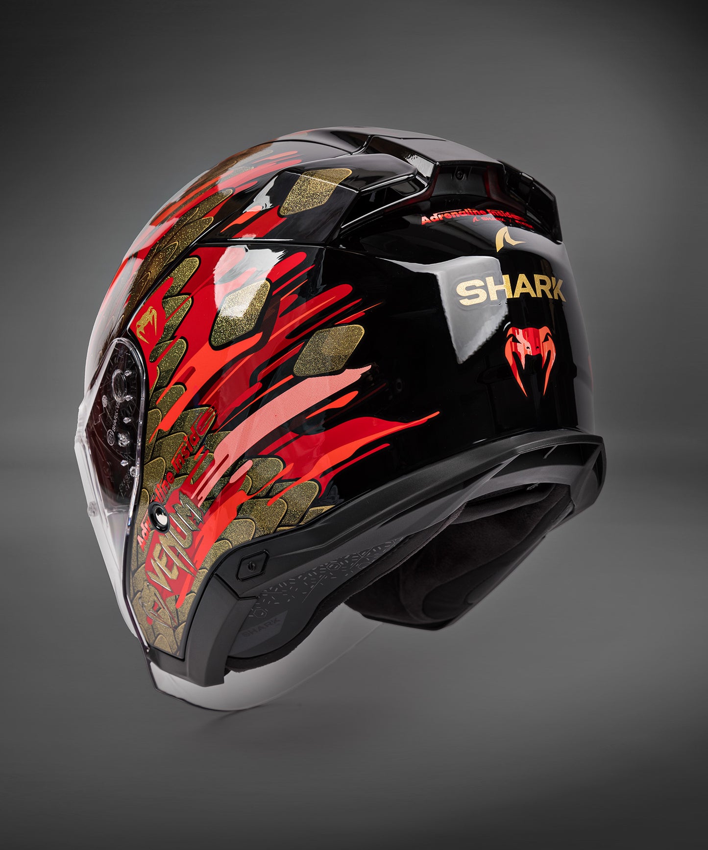 Venum x Shark SKWAL i3 JET 摩托车头盔 – 红色/金色