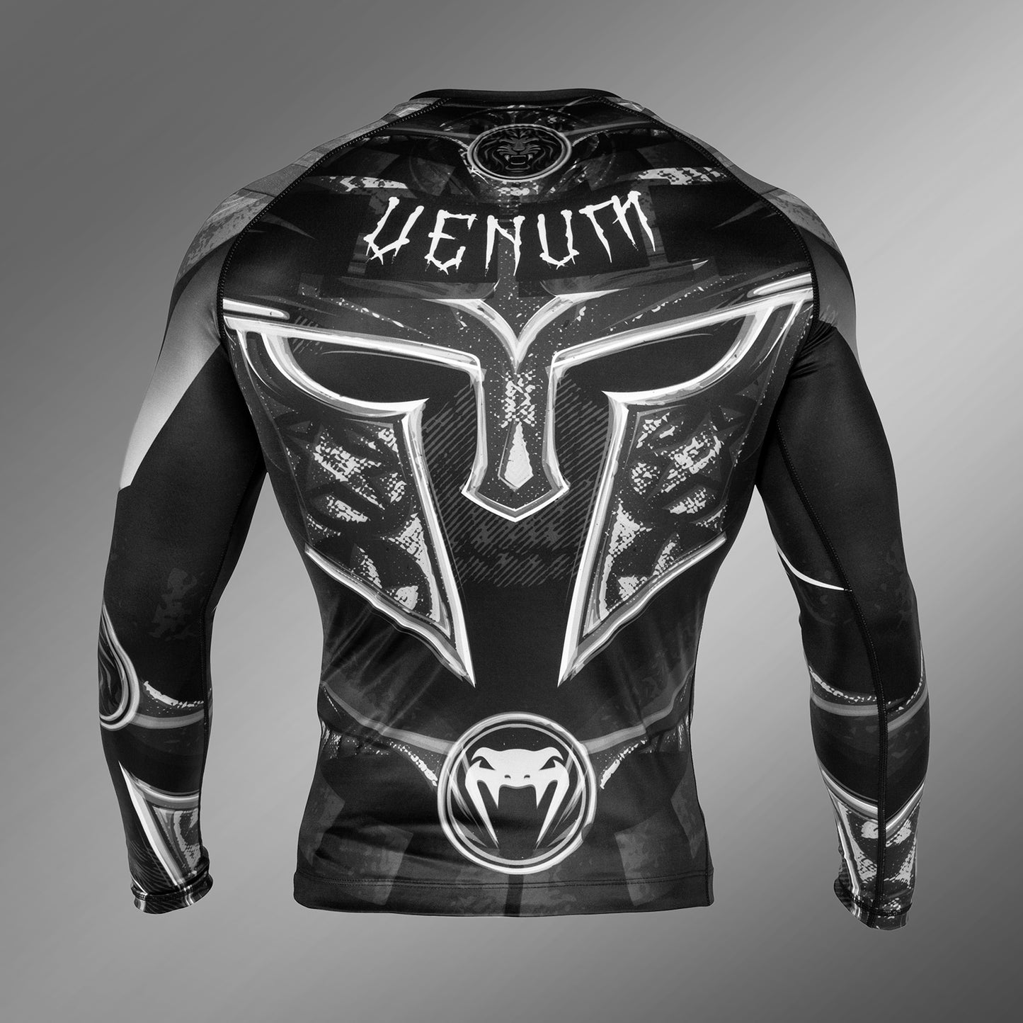 Venum Gladiator 3.0 紧身防磨衣–长袖–黑色/白色