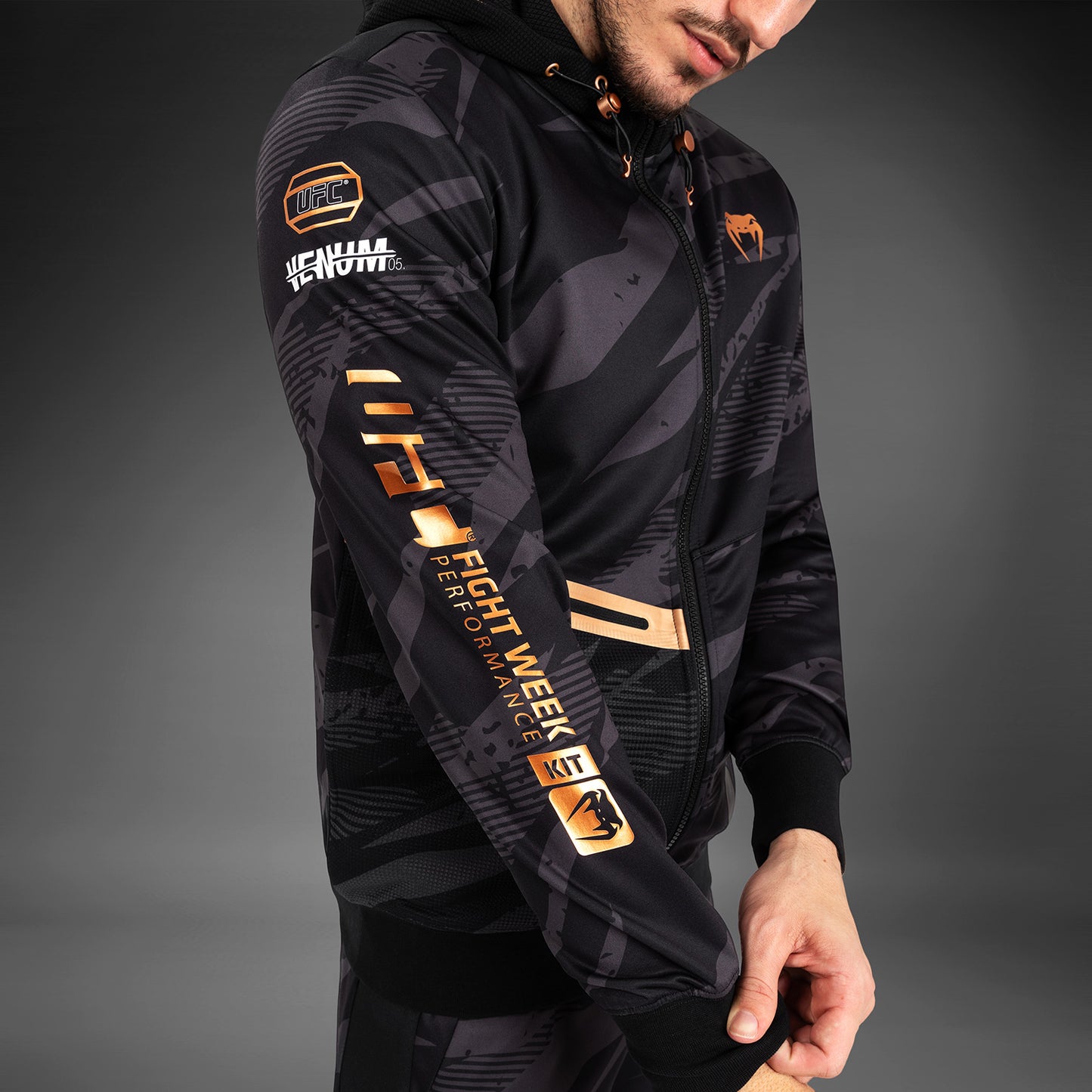 UFC Adrenaline by Venum Fight Week 男士拉链连帽衫 – 城市迷彩