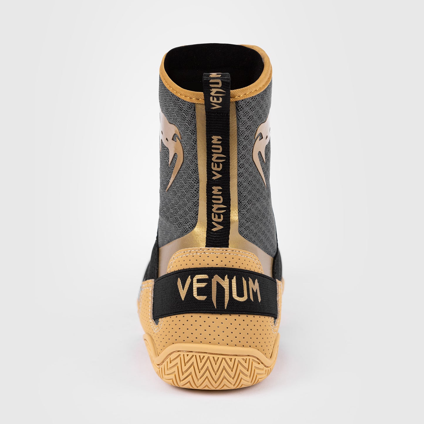 Venum Elite 拳击鞋 – 黑色/浅米色
