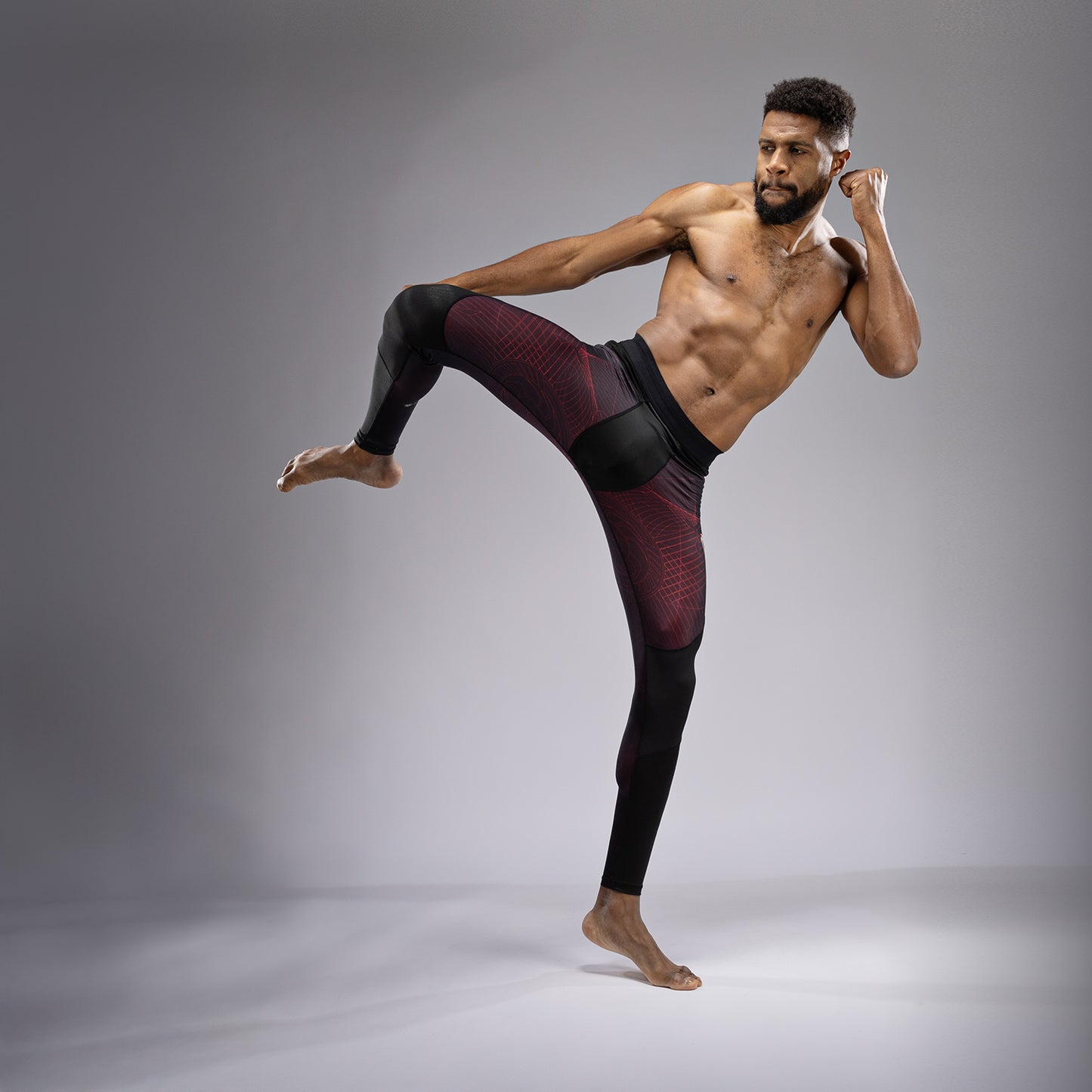 Venum G-Fit Air 男士紧身裤 – 深黑色/火红色