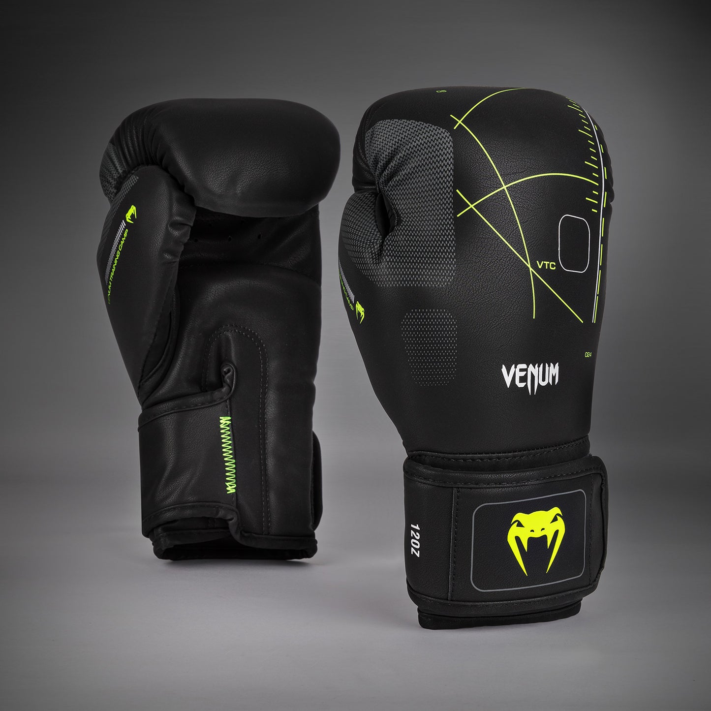 Venum Training Camp 4.0 拳击手套 – 黑色/荧光绿