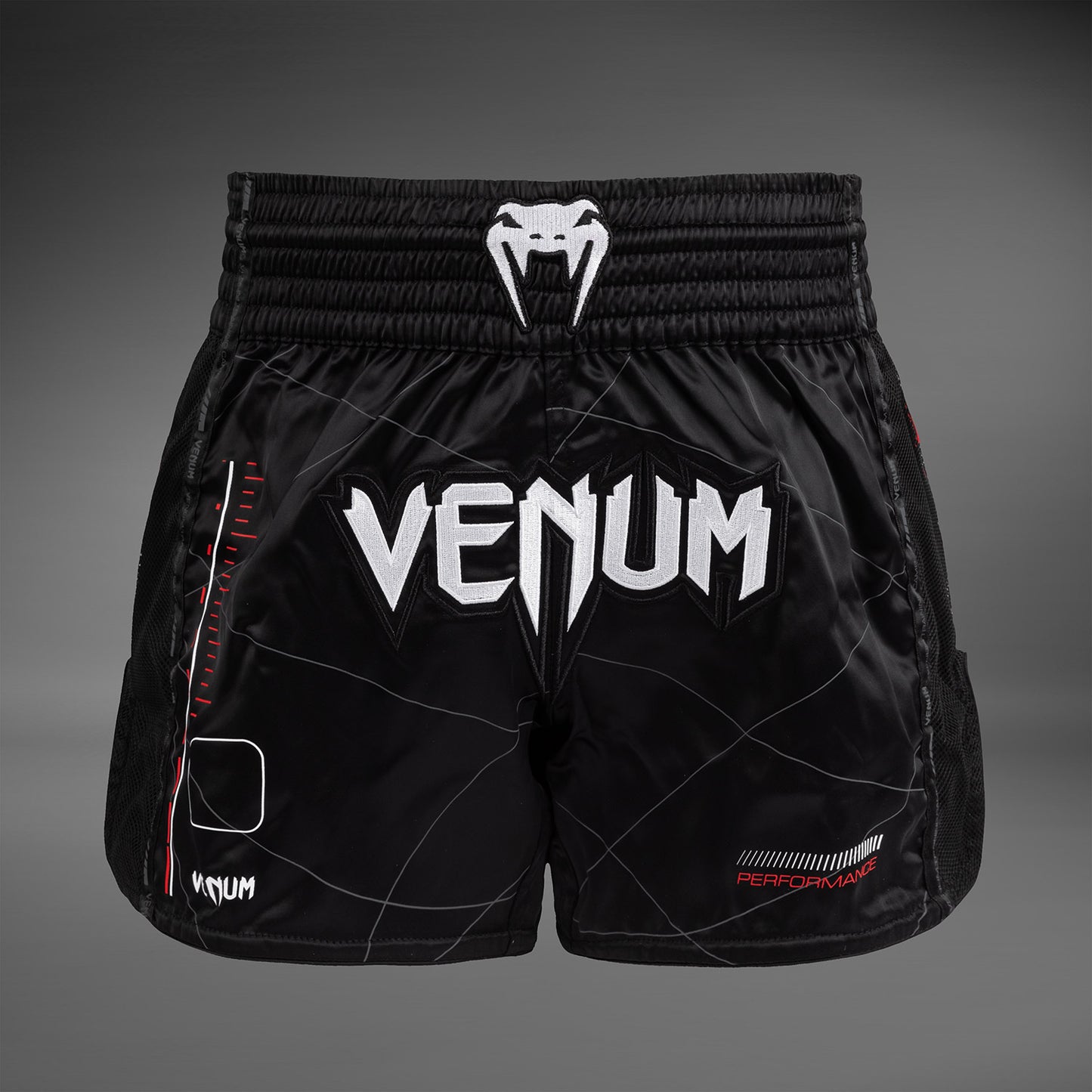 Venum Tactical XT 泰拳短裤 – 黑色/火红色