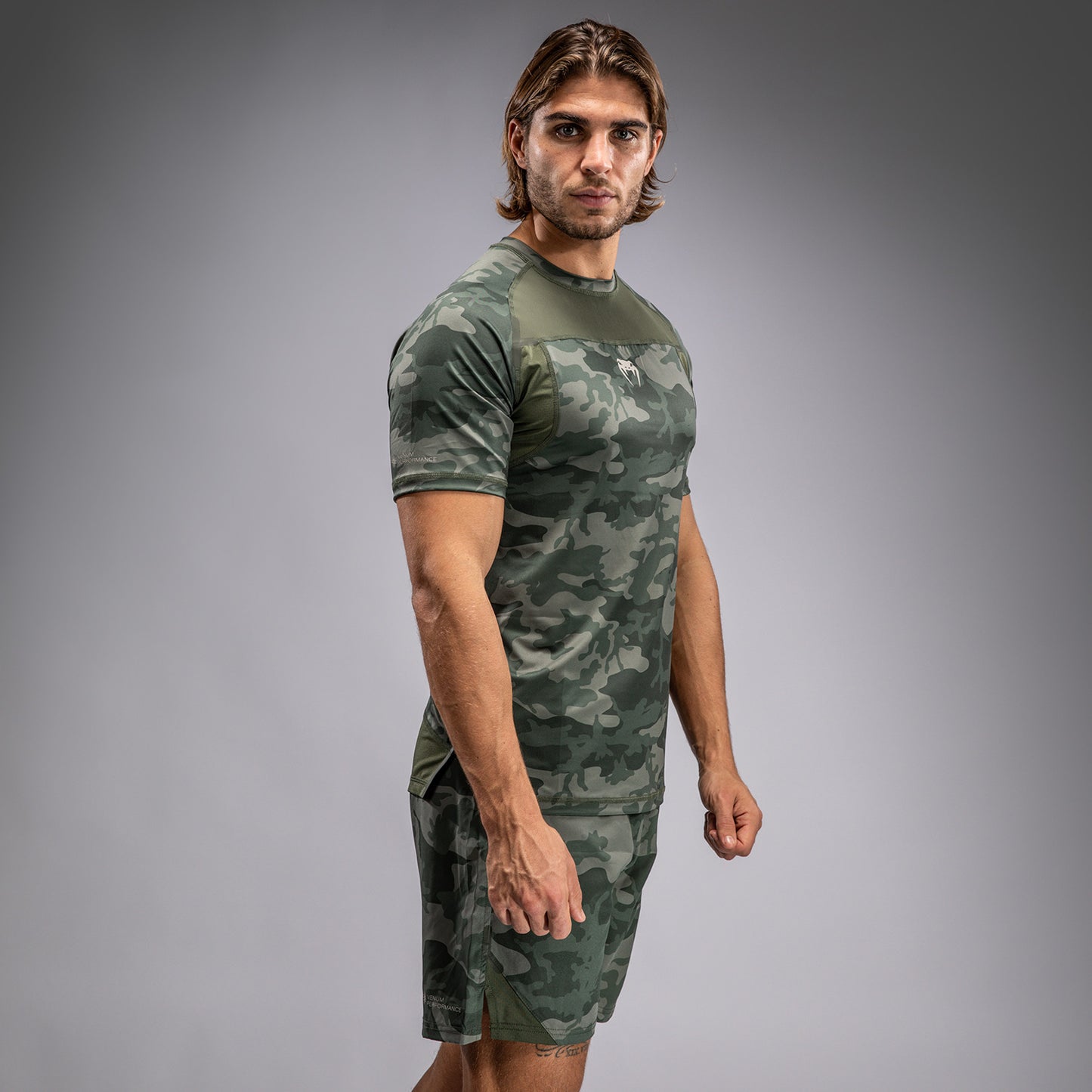 Venum G-Fit Air 男士 Dry-Tech T恤 – 军绿色迷彩