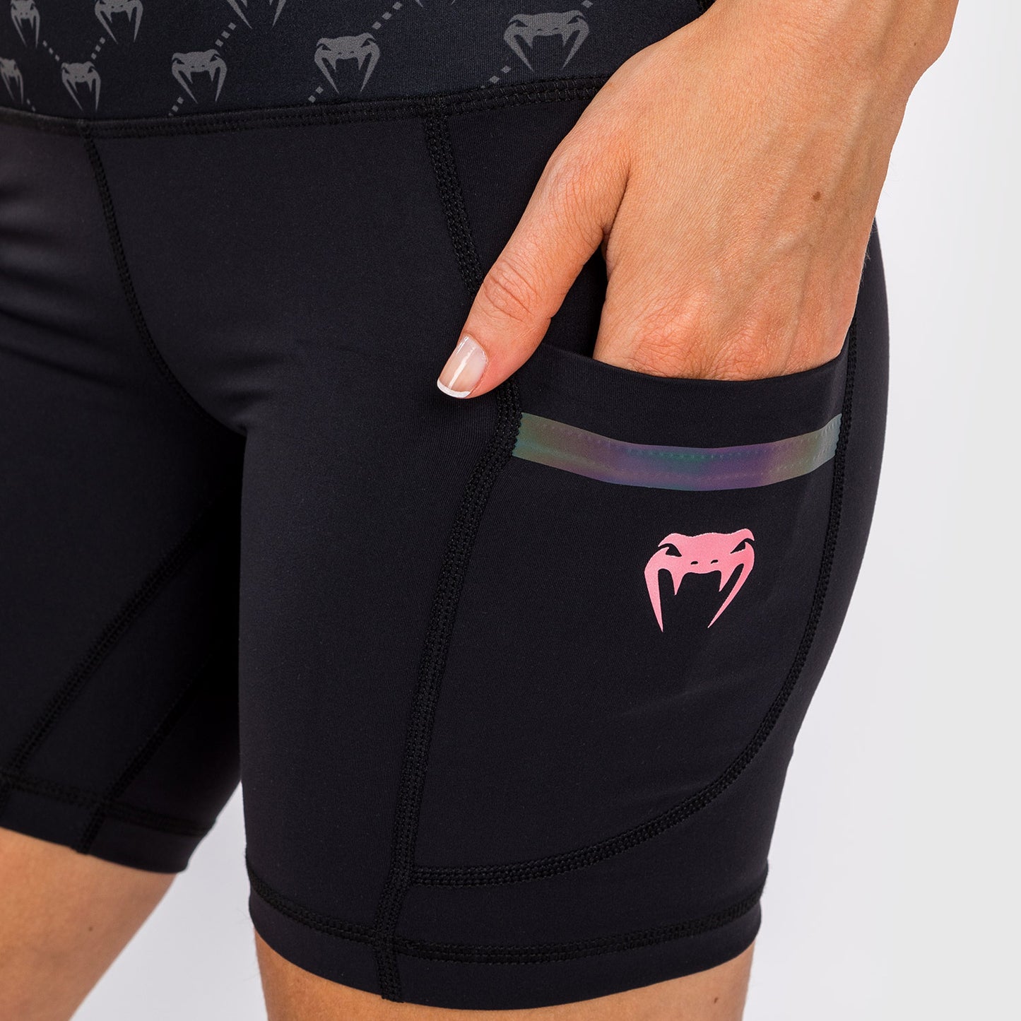 Venum Monogram 紧身短裤 – 女士款 – 黑色/粉红金