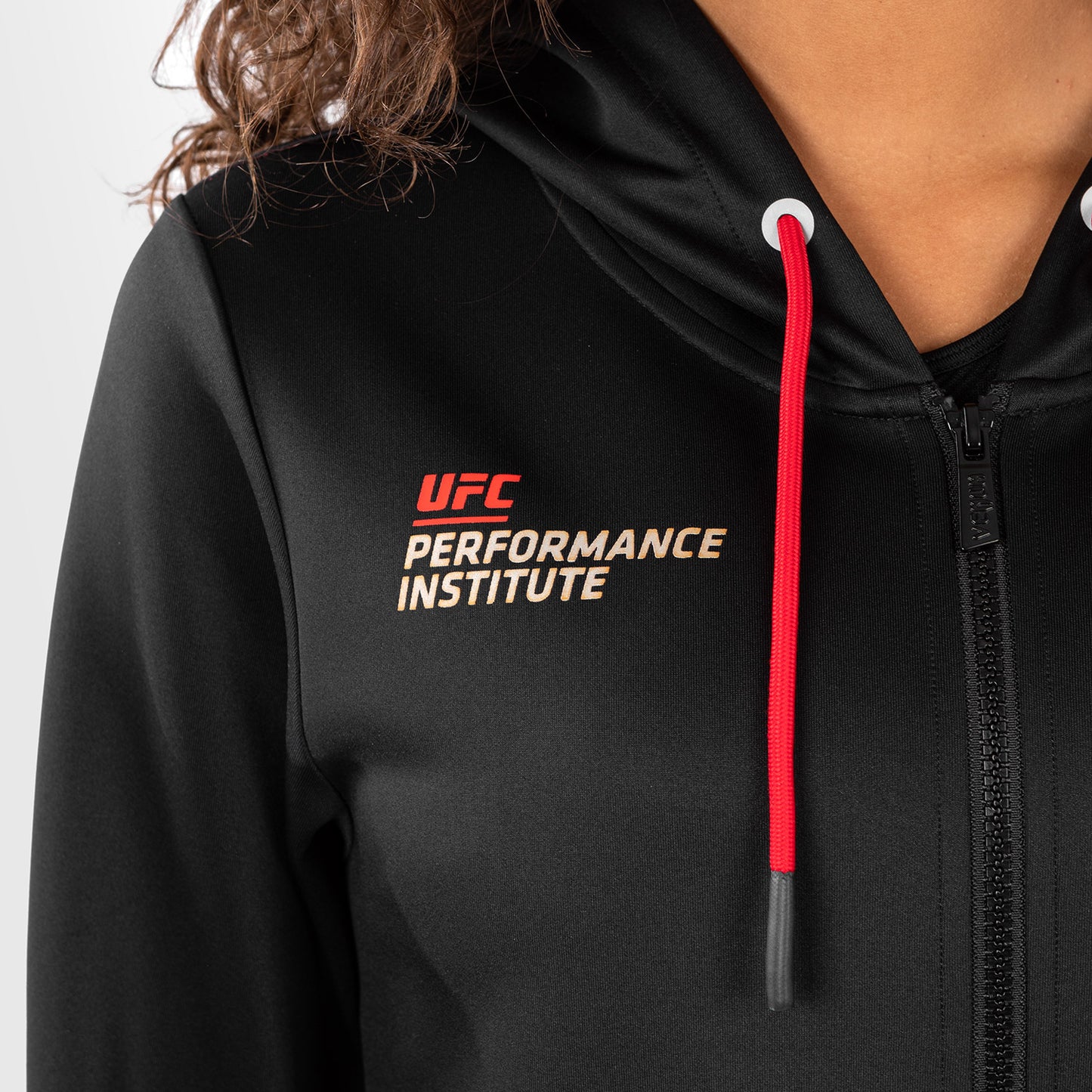 UFC Venum Performance Institute 2.0 女士款连帽拉链衫 – 黑色/红色