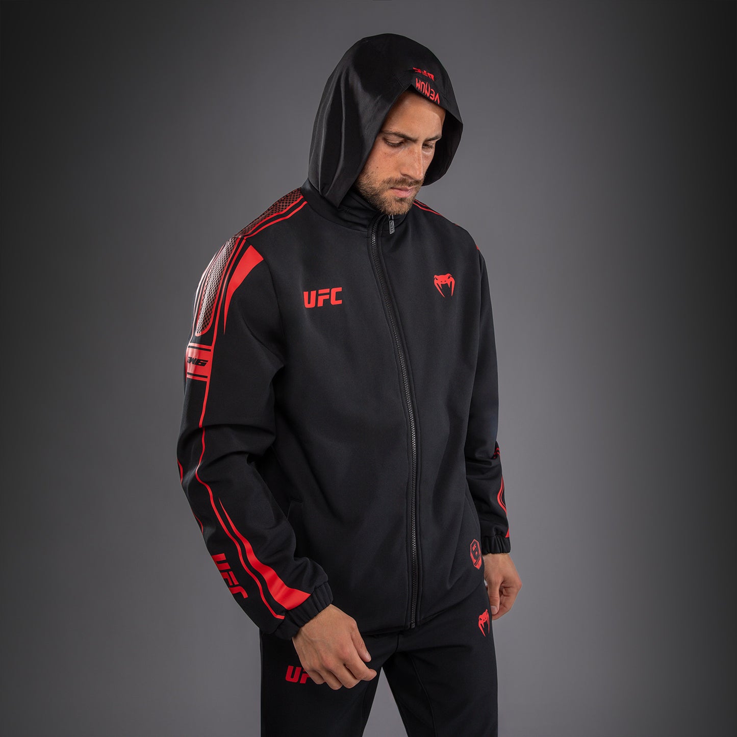 Venum UFC Unity by Venum Authentic Fight Week 男子拉链连帽衫 - 黑色