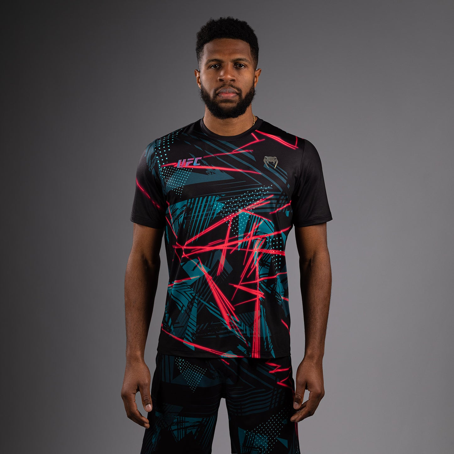 UFC Fusion By Venum Miami Edition 男士 Dry Tech T恤 – 黑色