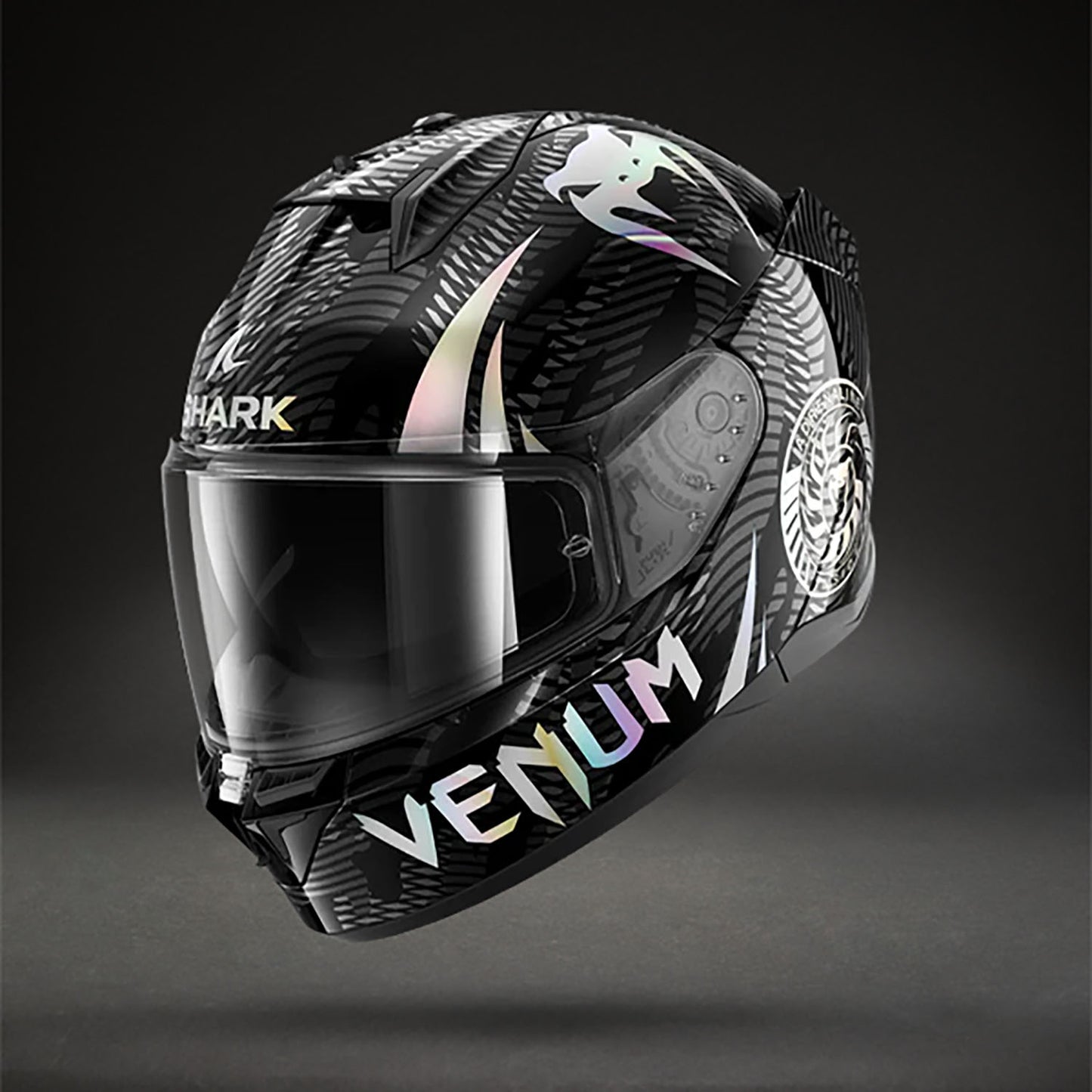 Venum x Shark D-SKWAL 3 摩托车头盔 – 黑色铬炭灰色