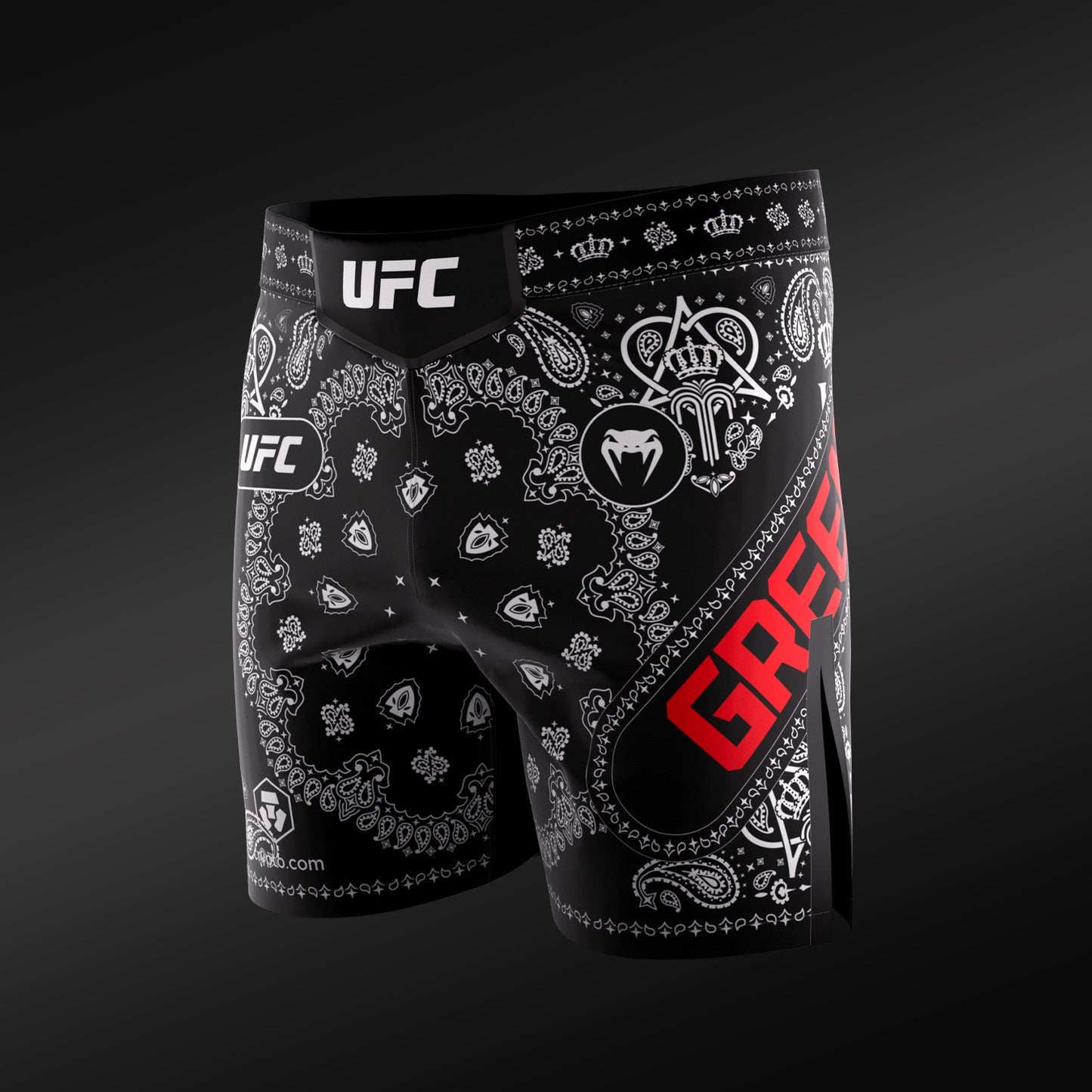 VENUM UFC Adrenaline Unrivaled King Green 男士综合格斗短裤 - 黑色