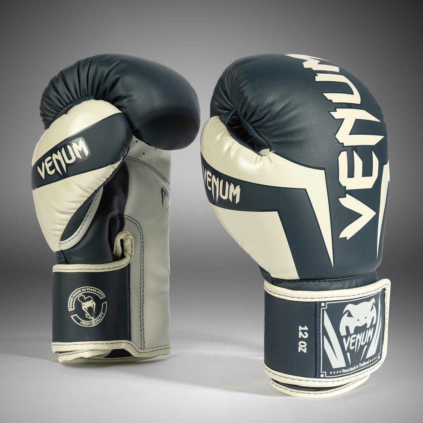 Venum Elite 拳击手套 – 白色/藏青色