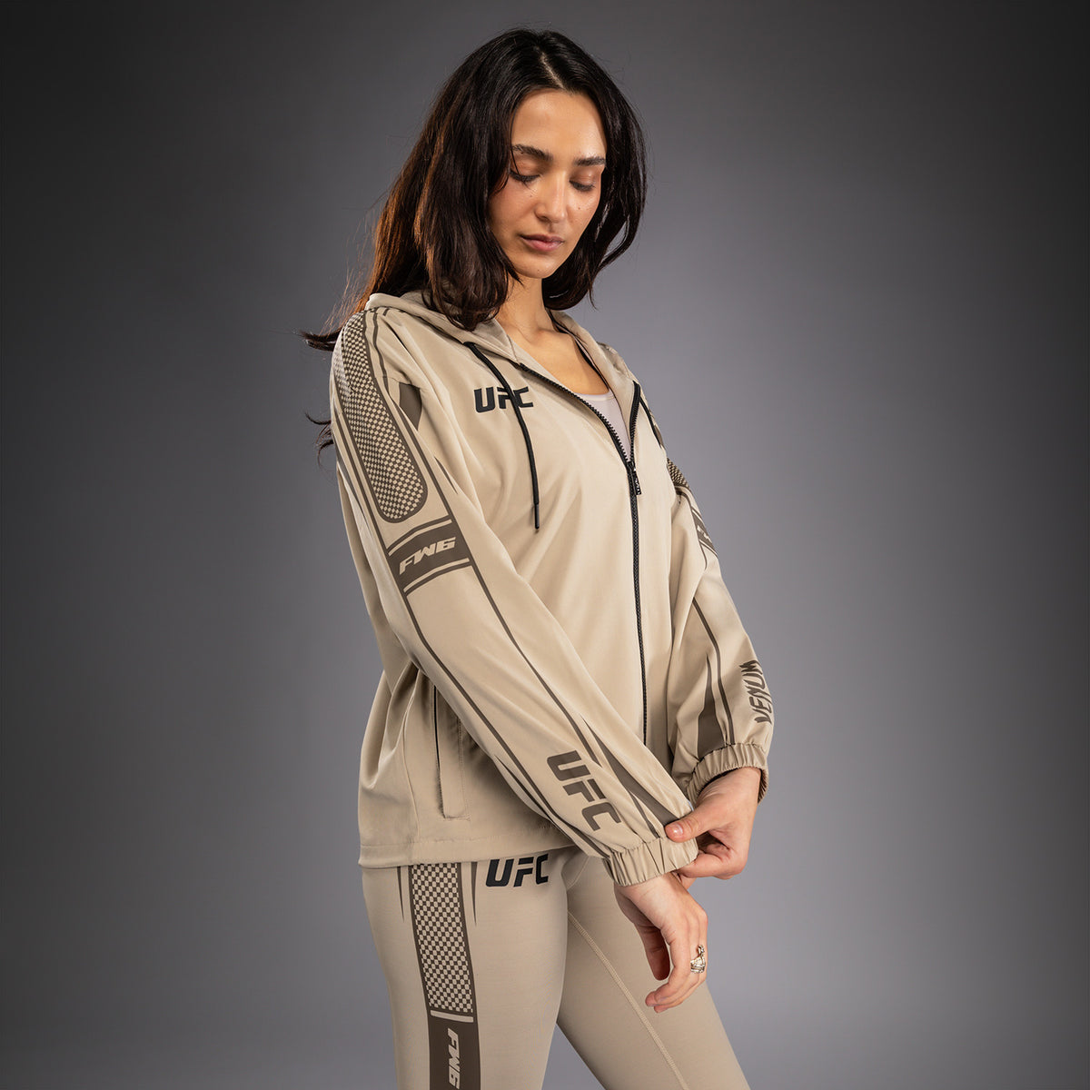 Venum UFC Unity by Venum Authentic Fight Week 女子拉链连帽衫 - 沙色