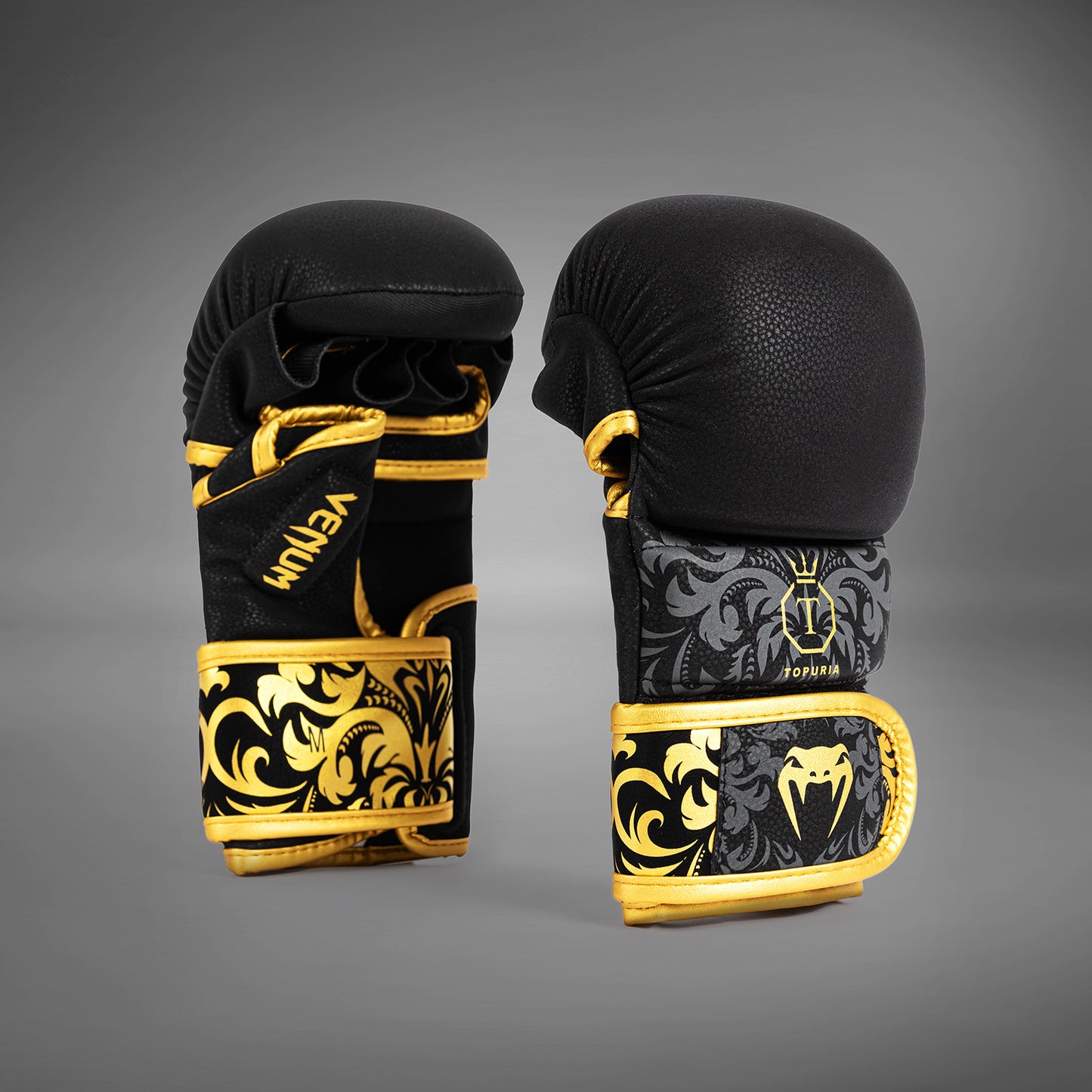 Venum x Topuria Unmatched Edition MMA实战手套 – 黑色/金色