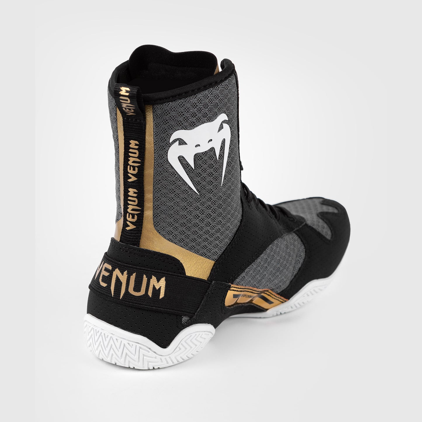 Venum Elite 拳击鞋 – 黑色/白色/金色