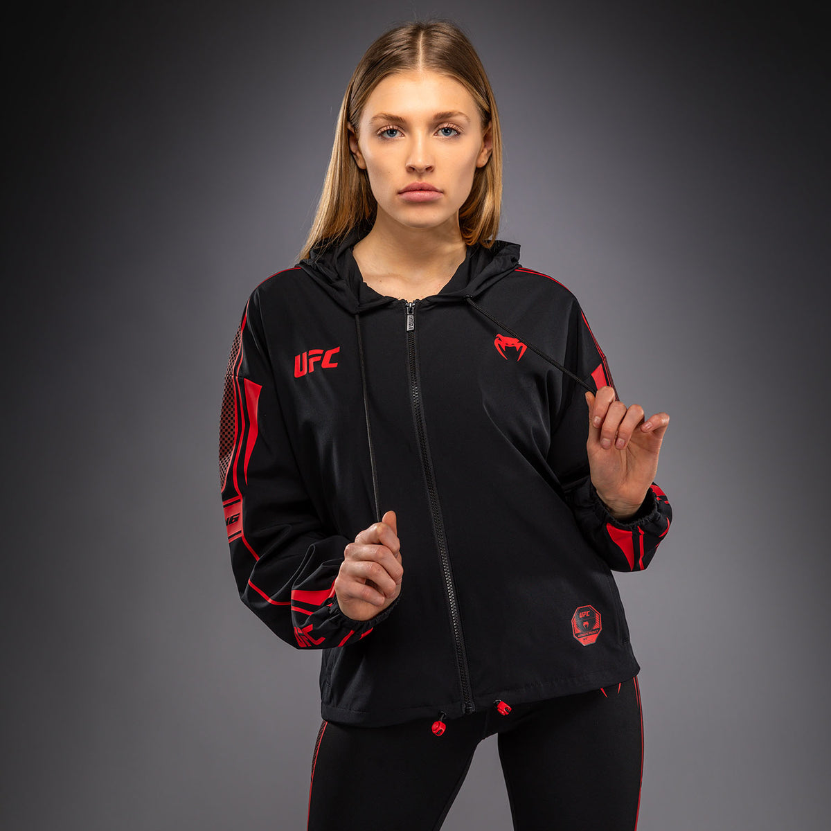 Venum UFC Unity by Venum Authentic Fight Week 女子拉链连帽衫 - 黑色