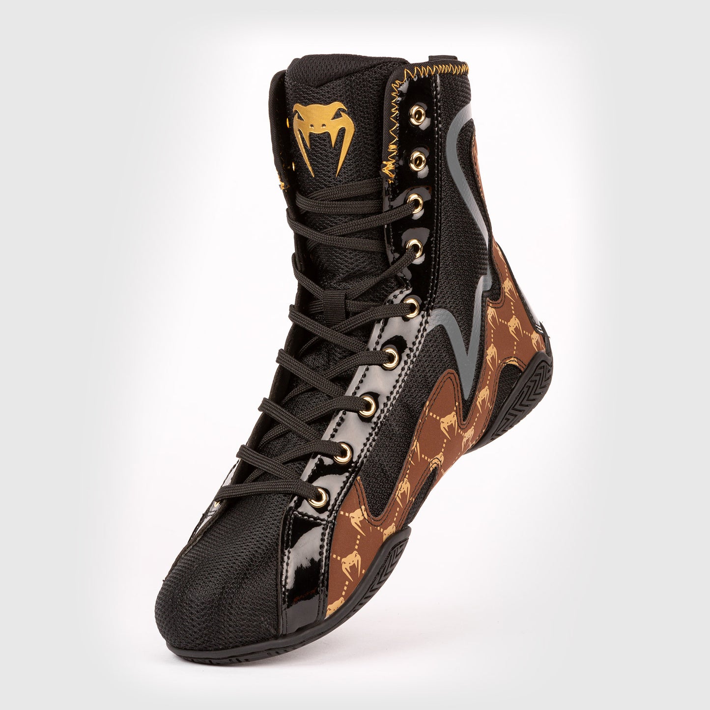 Venum Elite Evo Monogram 拳击鞋 – 黑色/棕色