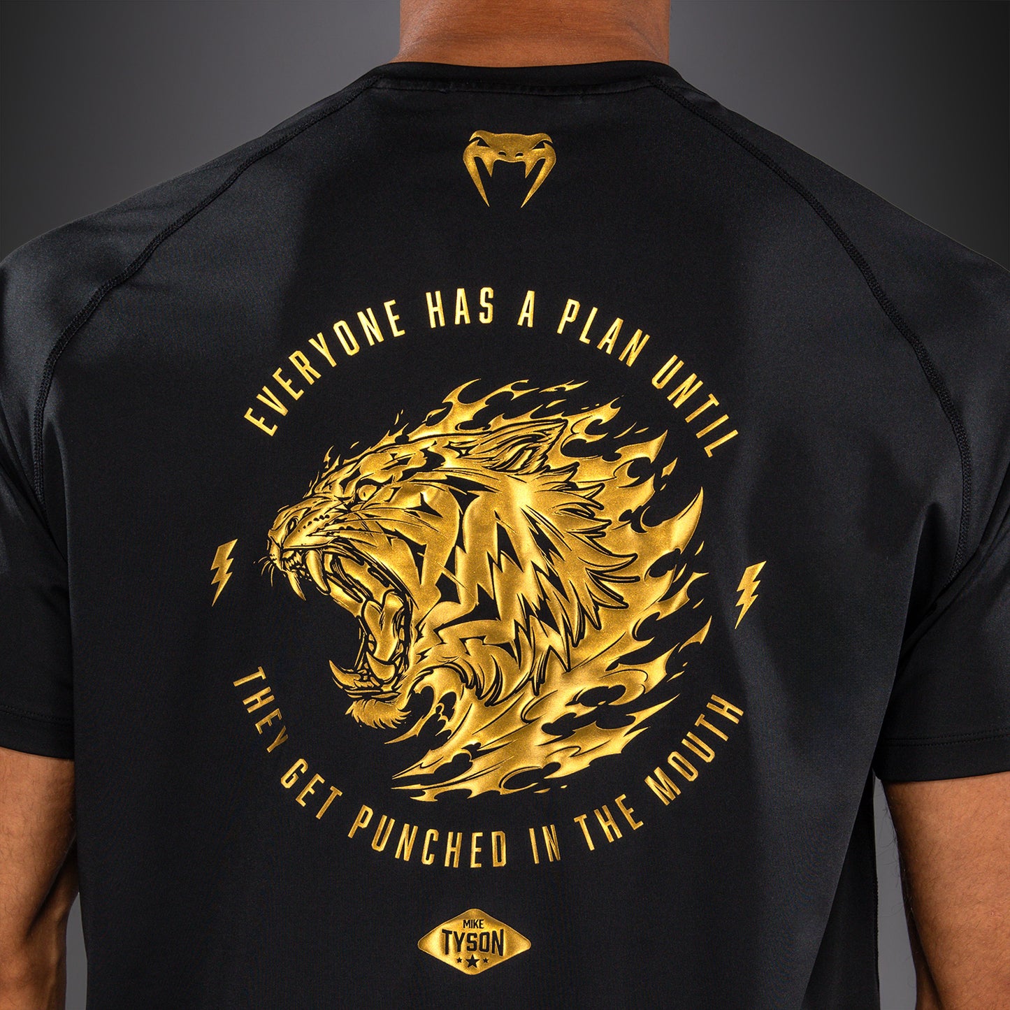Venum x Mike Tyson Tiger Dry Tech T恤 - 黑色/金色