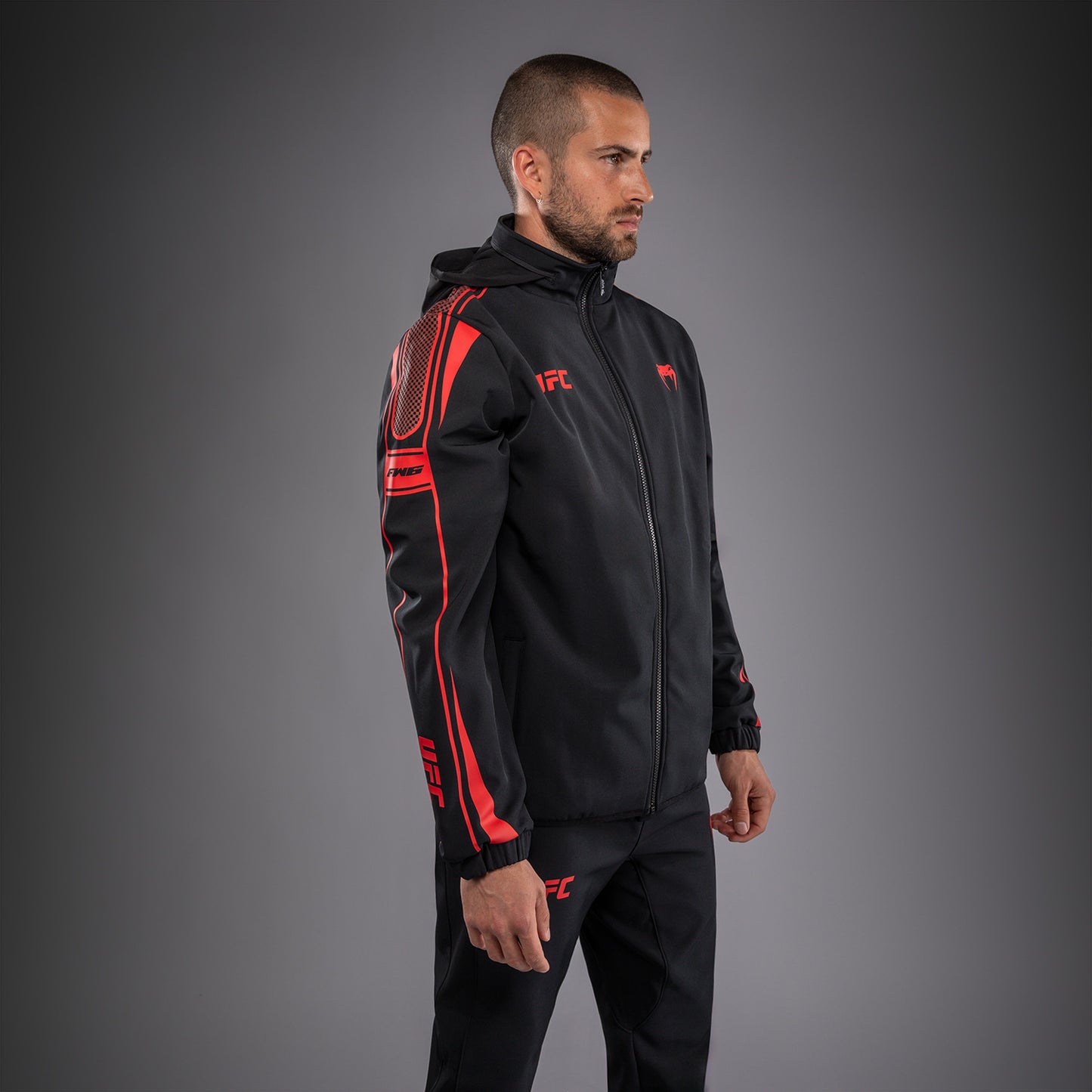 Venum UFC Unity by Venum Authentic Fight Week 男子拉链连帽衫 - 黑色