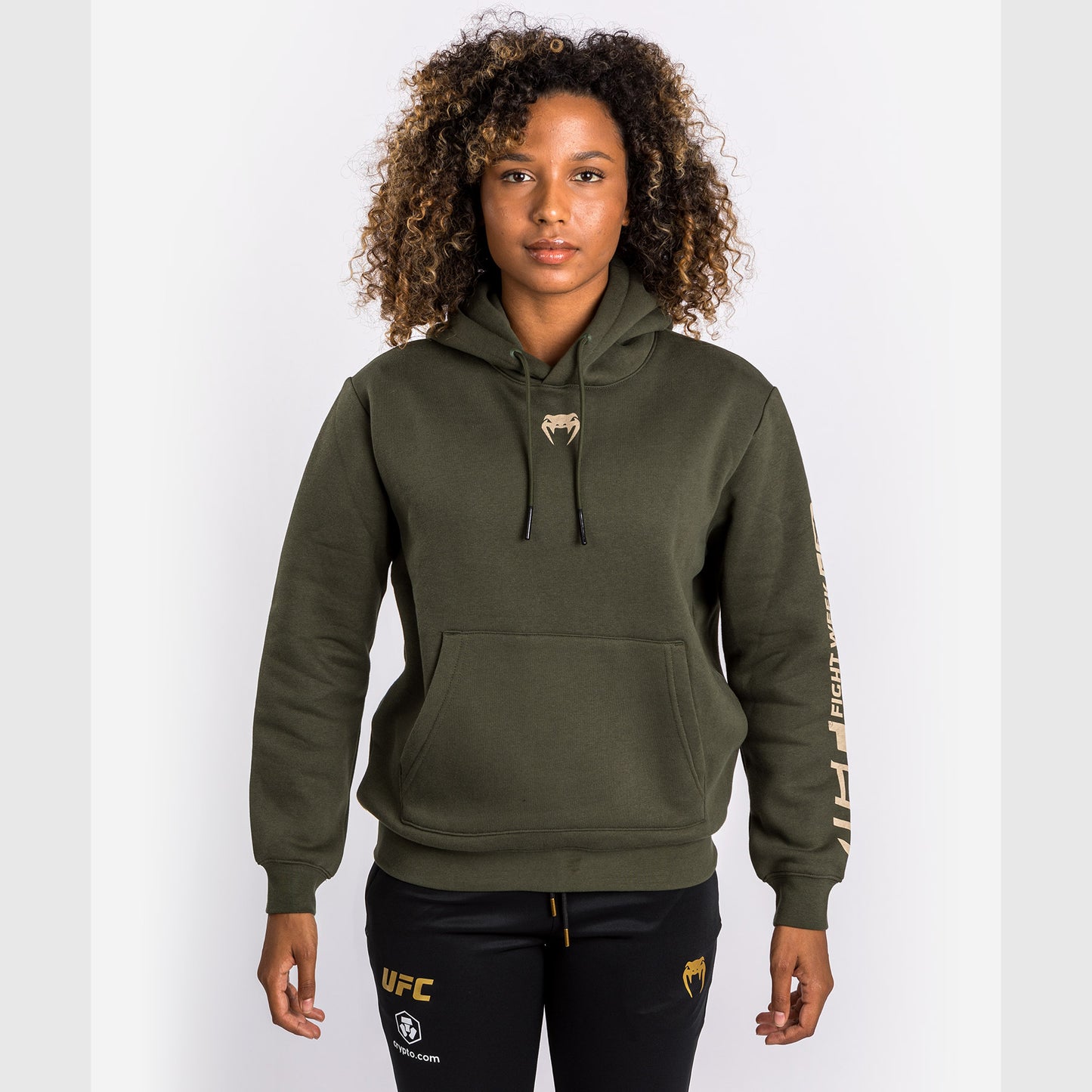 UFC Adrenaline by Venum Fight Week 女士款连帽衫 – 卡其色