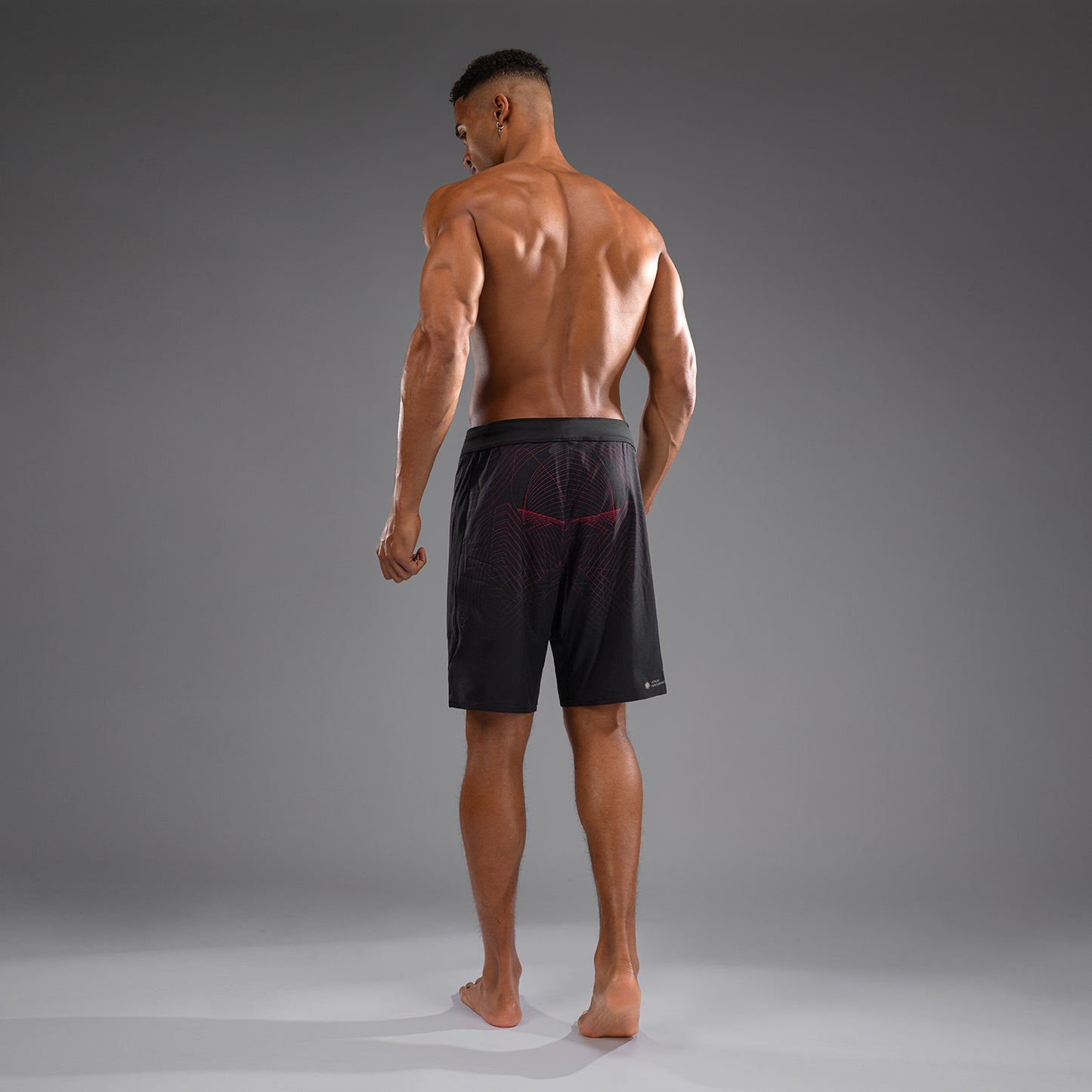 Venum G-Fit Air 男士格斗短裤 – 深黑色/火红色