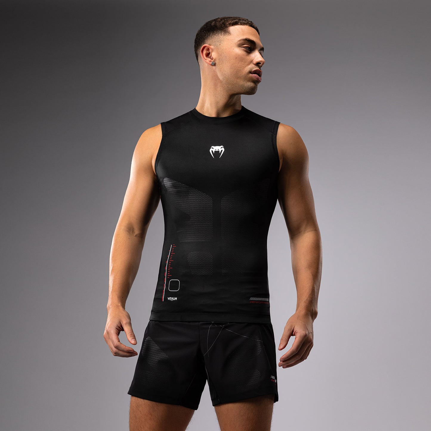 Venum Tactical XT 无袖紧身防磨衣 – 黑色/火红色