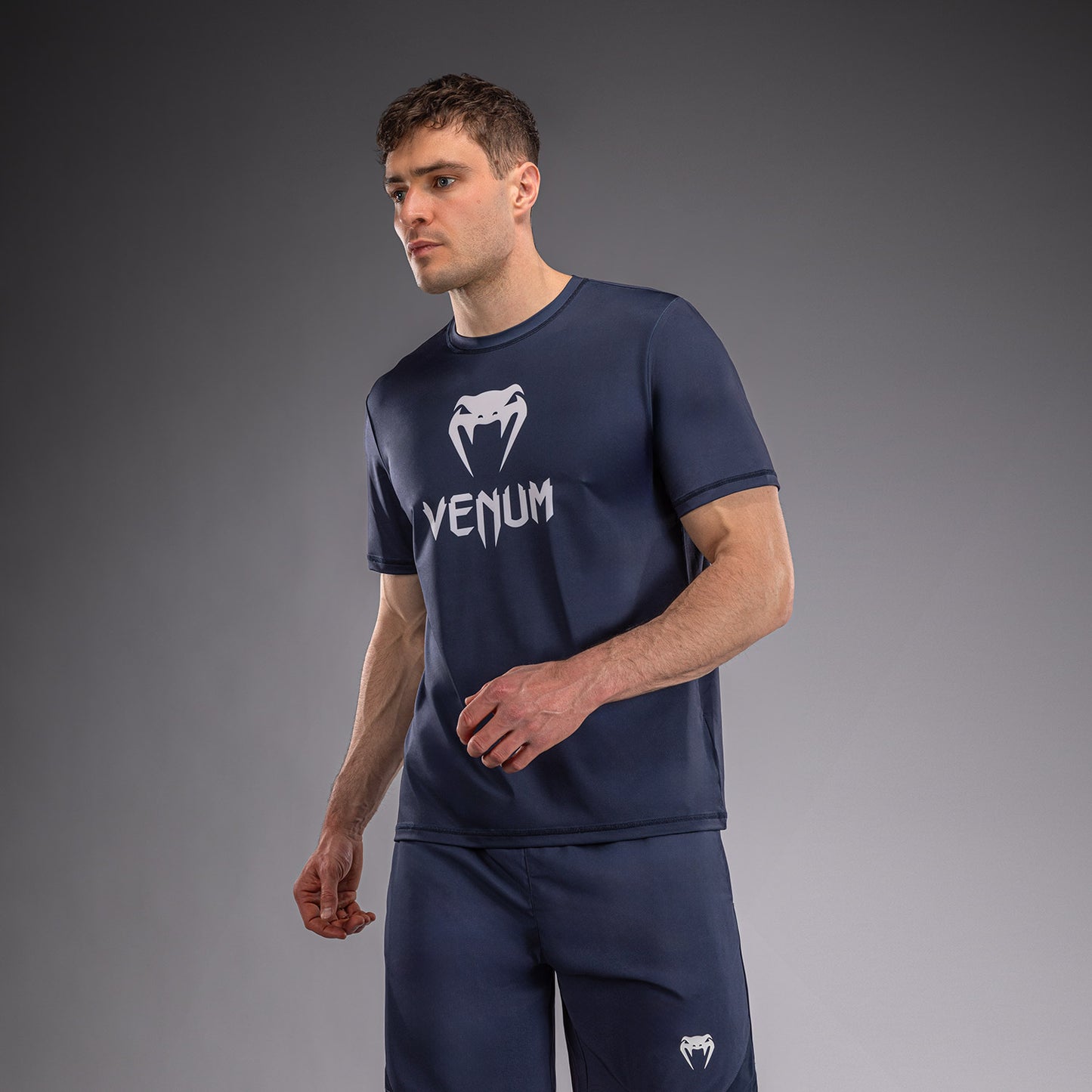 Venum Classic Dry Tech T恤 - 海军蓝/白色
