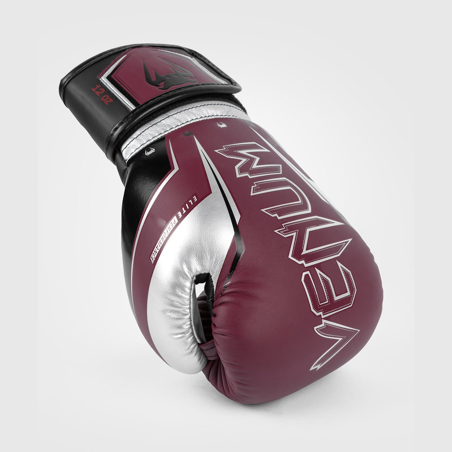 Venum Elite Evo 拳击手套 – 酒红色/银灰色