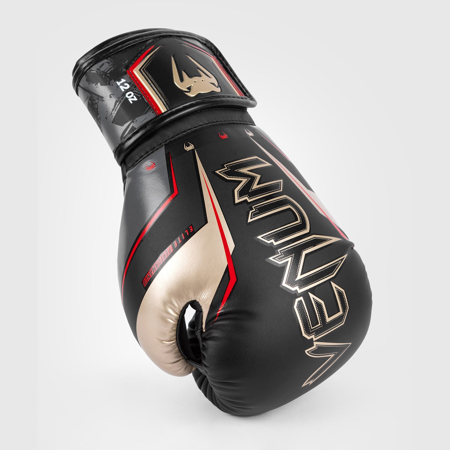 Venum Elite Evo 拳击手套 – 黑色/金色/红色