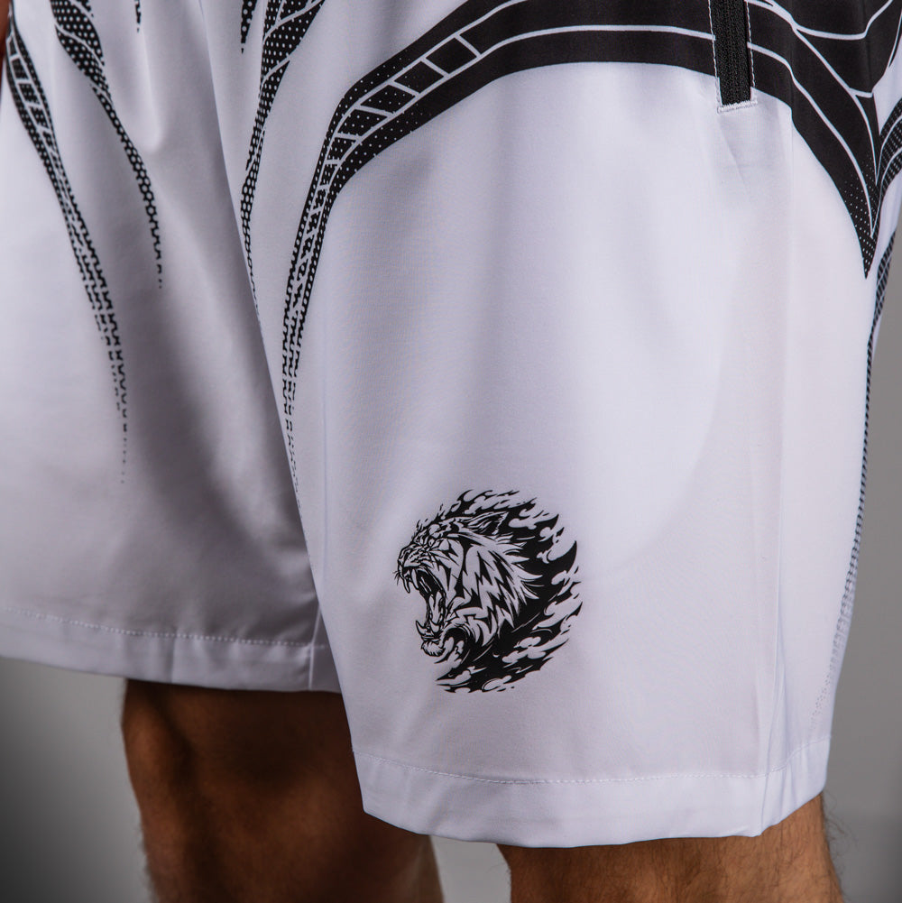 Venum x Mike Tyson: Tiger 训练短裤 – 光学白色/深黑色