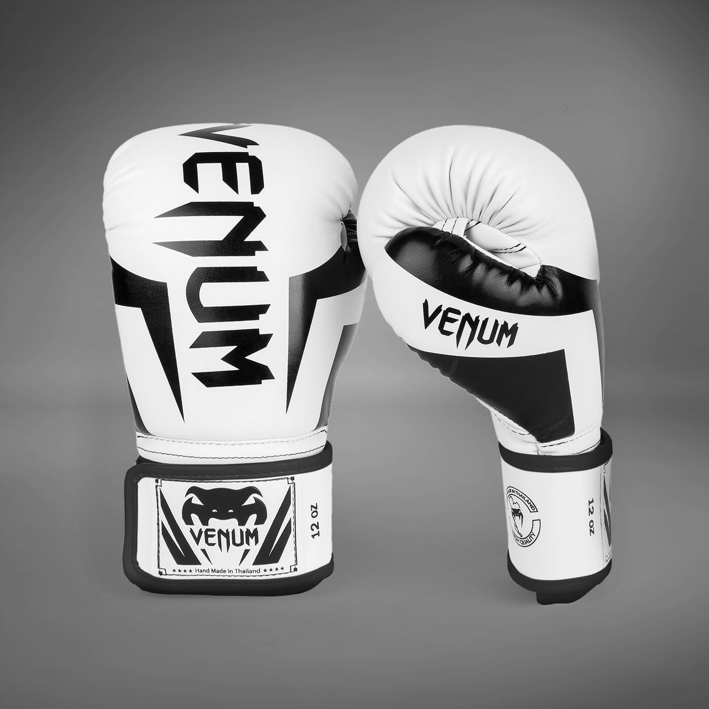 Venum Elite 拳击手套 – 白色/黑色