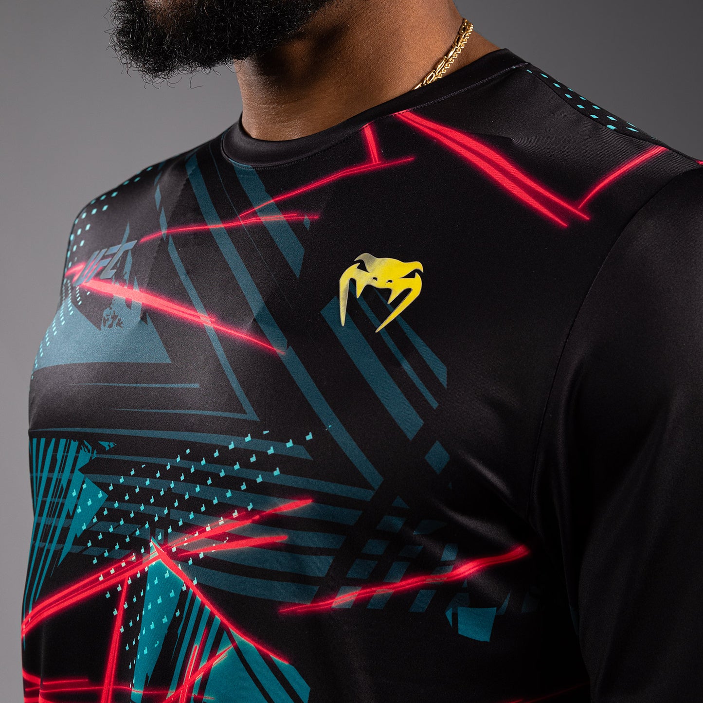 UFC Fusion By Venum Miami Edition 男士 Dry Tech T恤 – 黑色