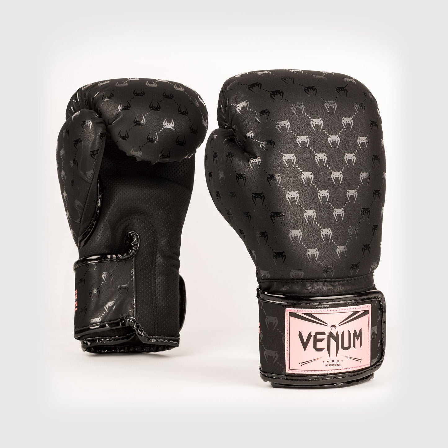 Venum Impact Monogram 拳击手套 – 黑色/粉红金色