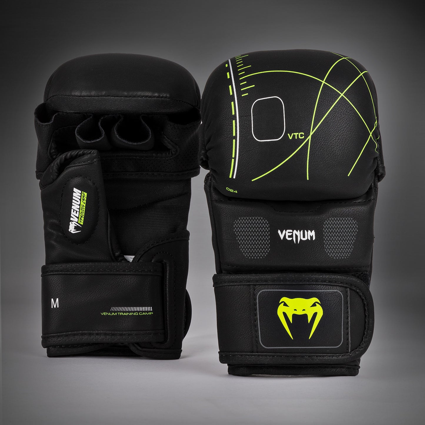 Venum Training Camp 4.0 实战手套 – 黑色/霓虹绿