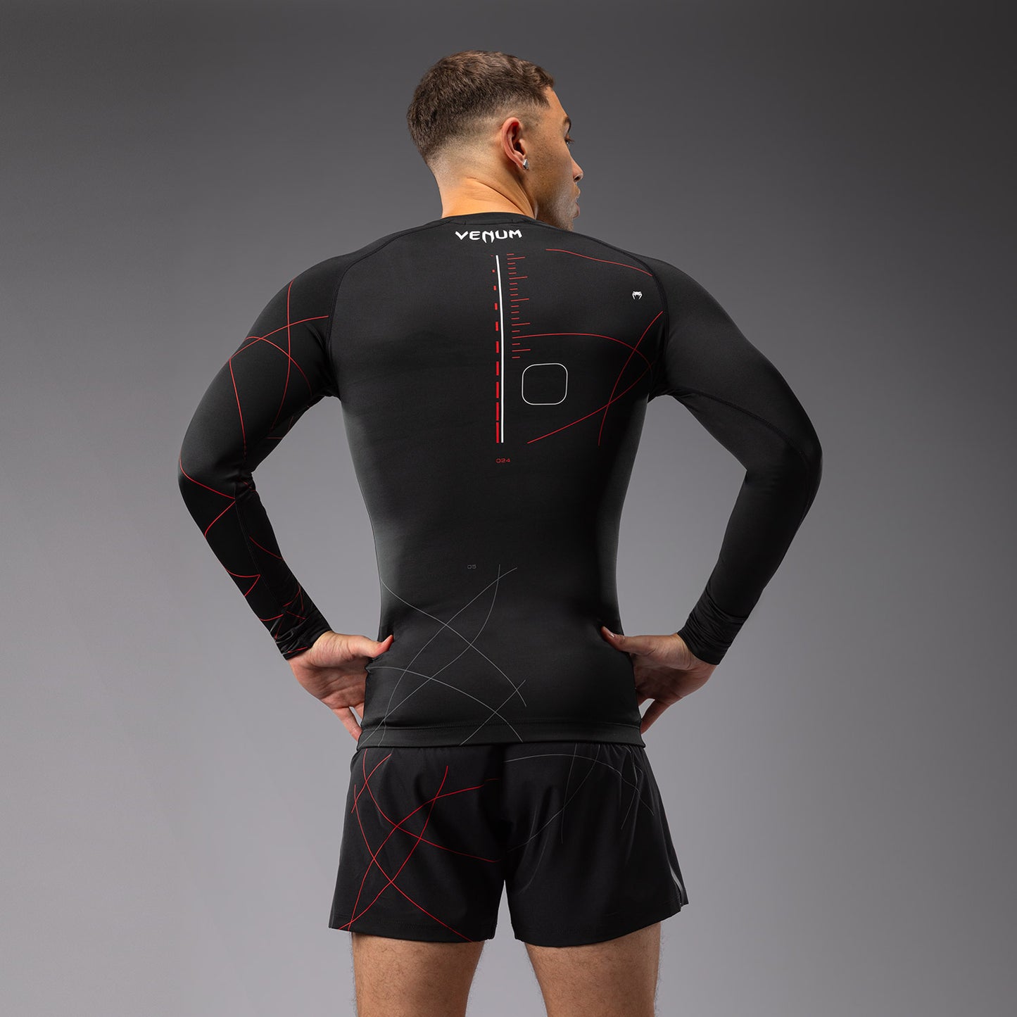 Venum Tactical XT 男士长袖紧身防磨衣 – 黑色/火红色
