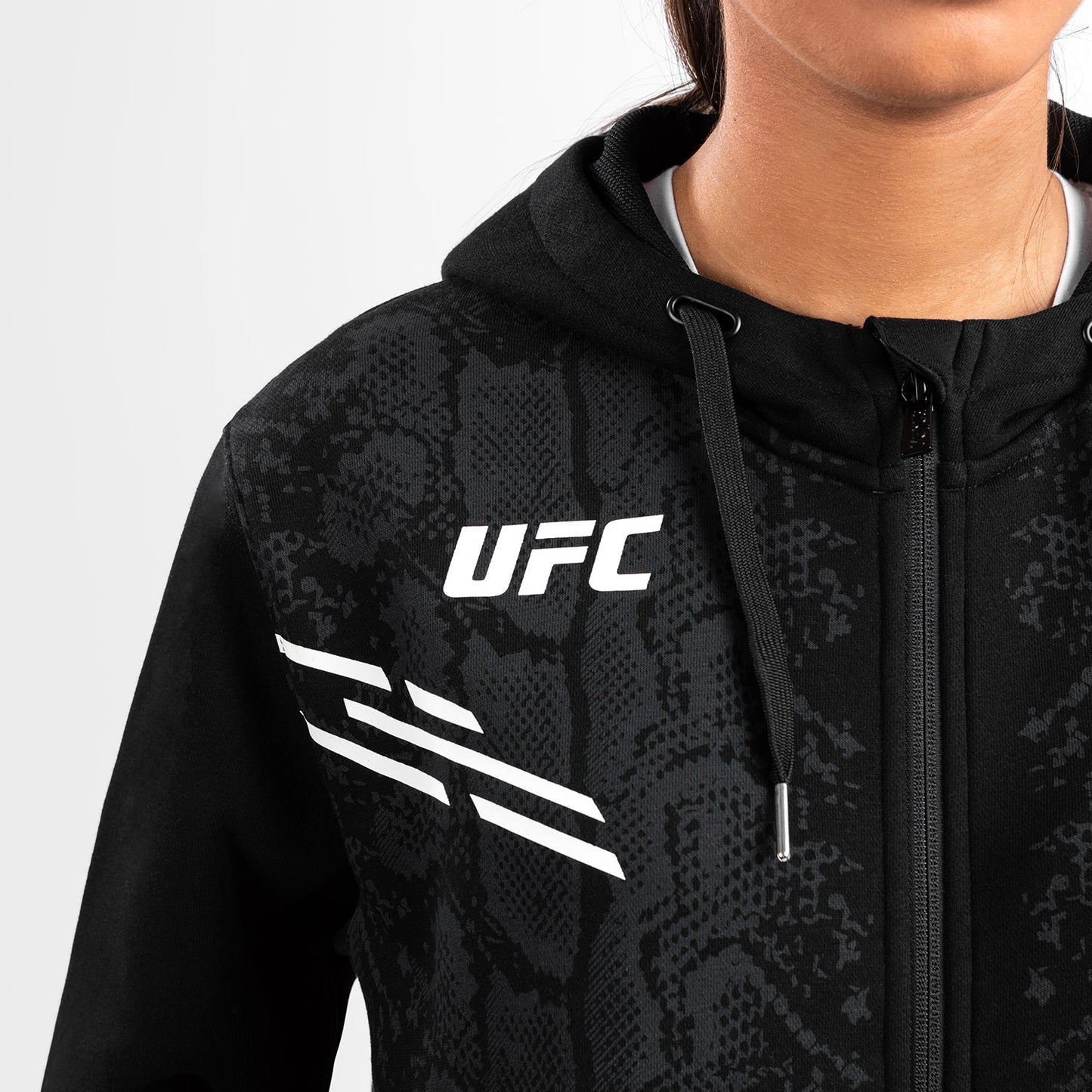 UFC Adrenaline by Venum 女士拉链连帽衫 – 黑色