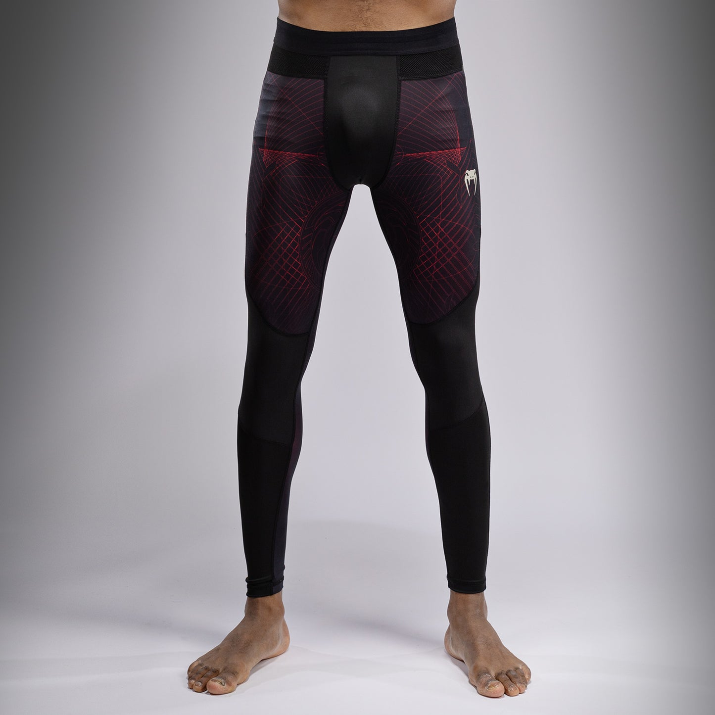 Venum G-Fit Air 男士紧身裤 – 深黑色/火红色
