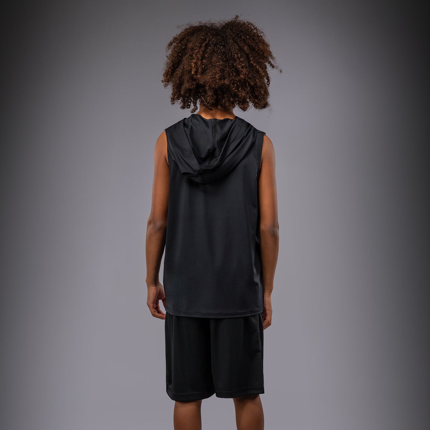 Venum Elite 儿童款无袖Dry Tech连帽衫 – 黑色