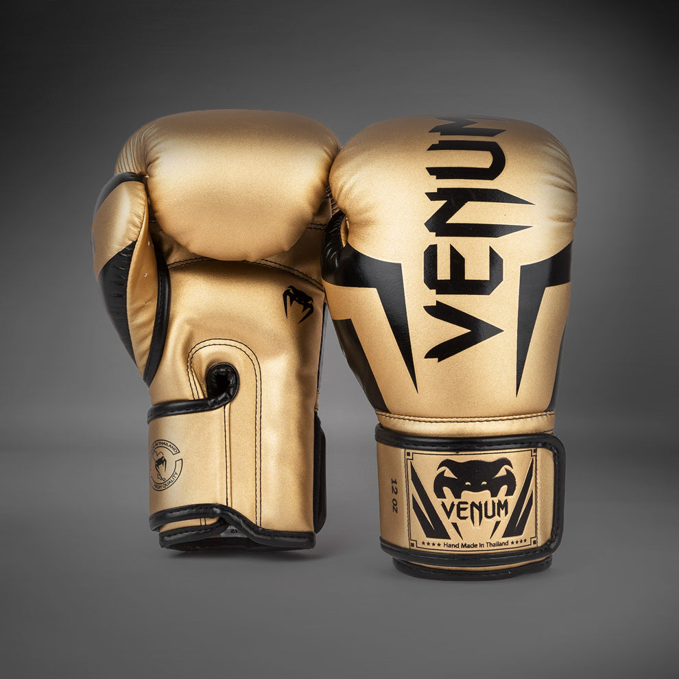 Venum Elite 拳击手套 – 金色/黑色