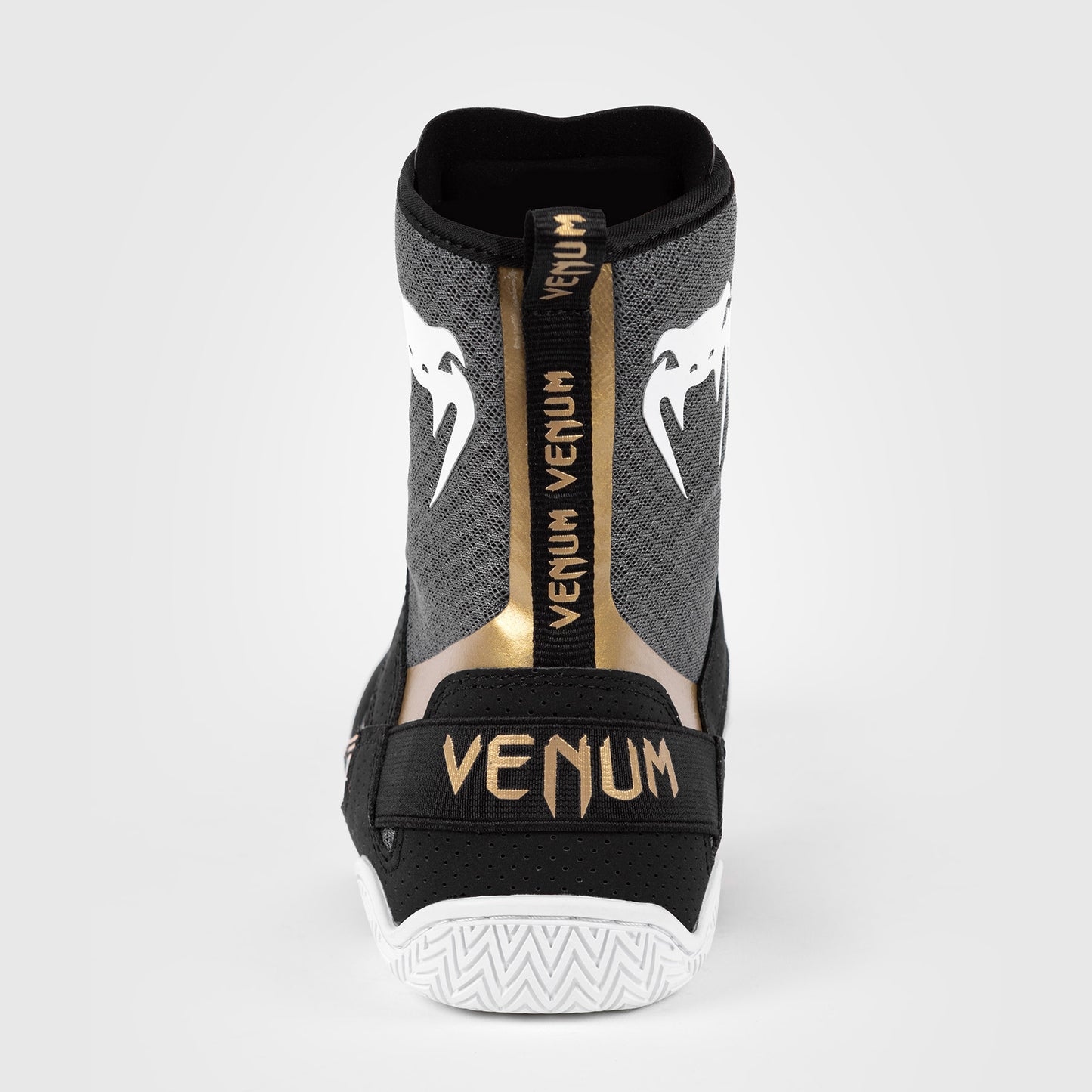 Venum Elite 拳击鞋 – 黑色/白色/金色
