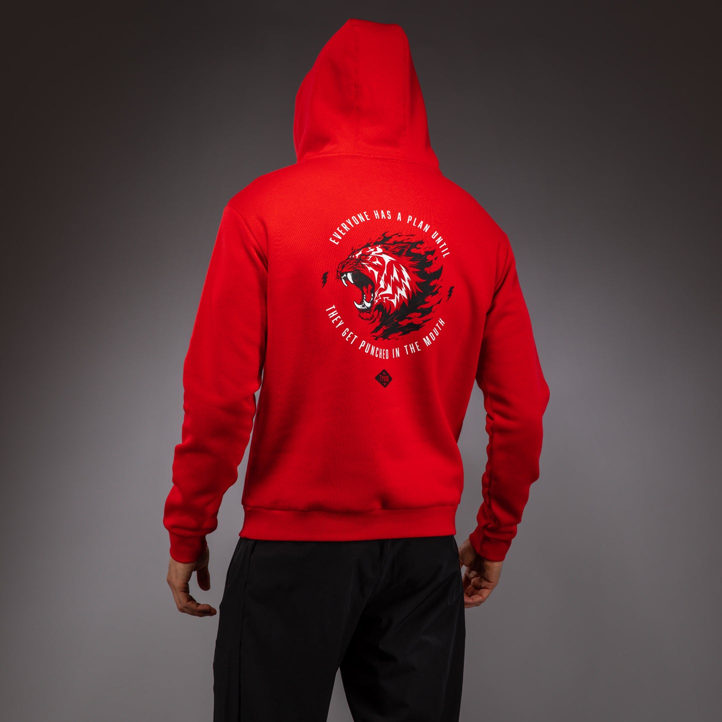 Venum x Mike Tyson: Tiger 连帽衫 – 强烈红色/深黑色
