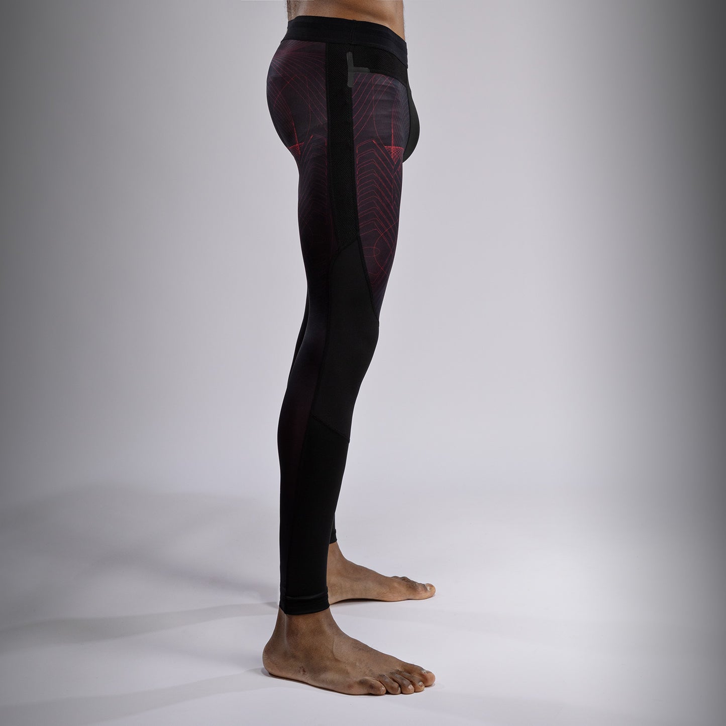 Venum G-Fit Air 男士紧身裤 – 深黑色/火红色