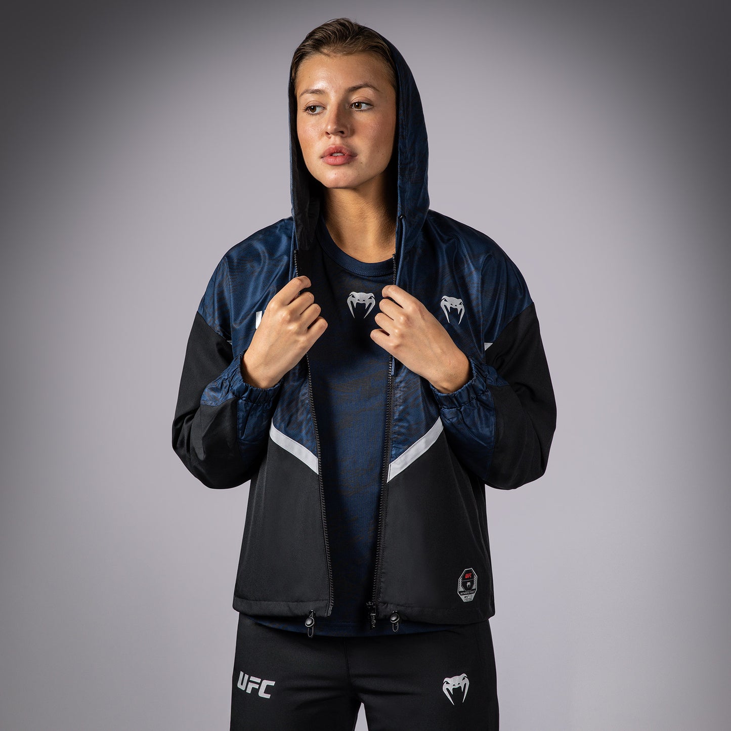 UFC Fusion by Venum Fight Week 女士拉链连帽衫 – 海洋蓝