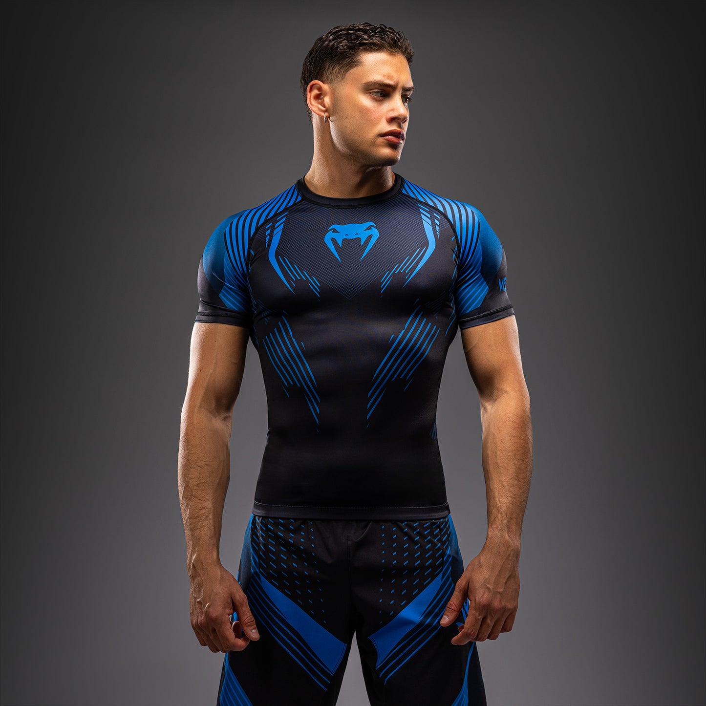 NO-GI 6.0 短袖紧身防磨衣 – 黑色/蓝色