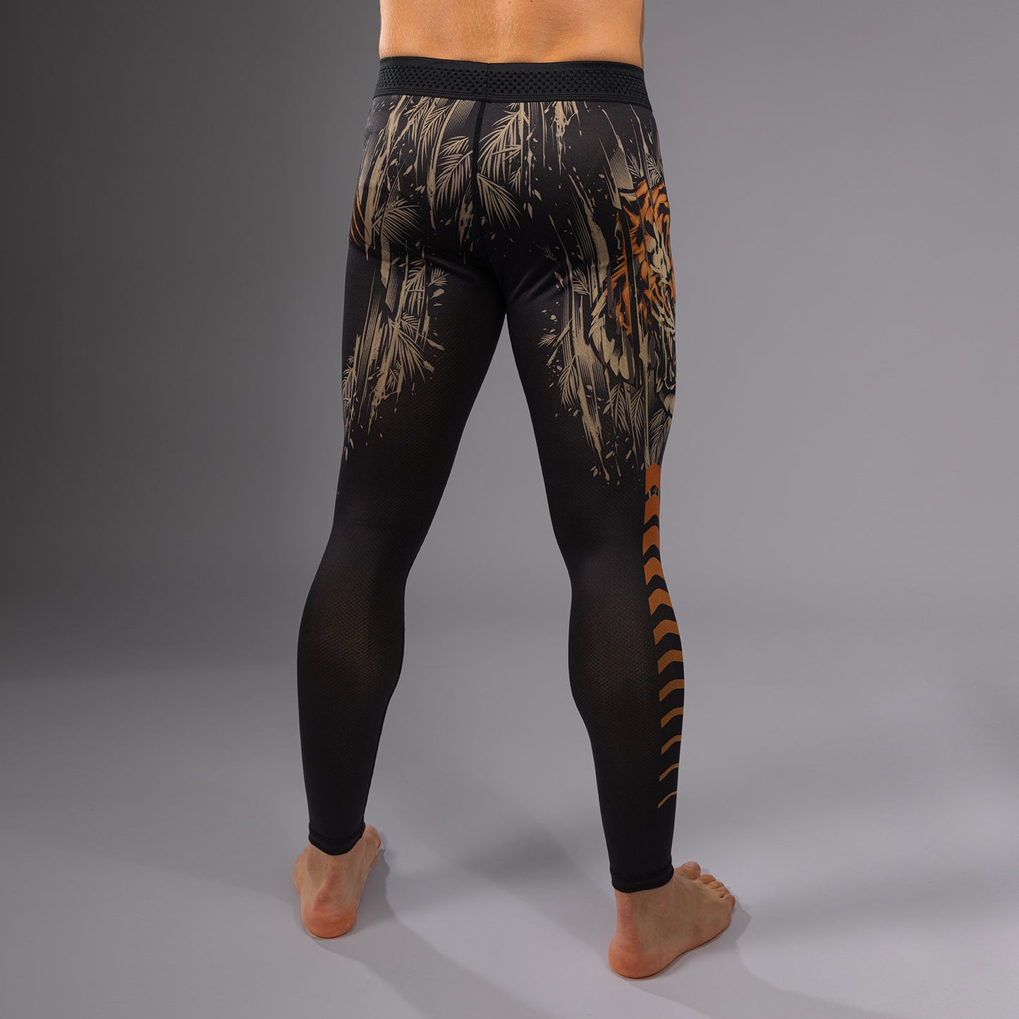 Venum Tiger 男士紧身裤 – 黑色/荧光橙